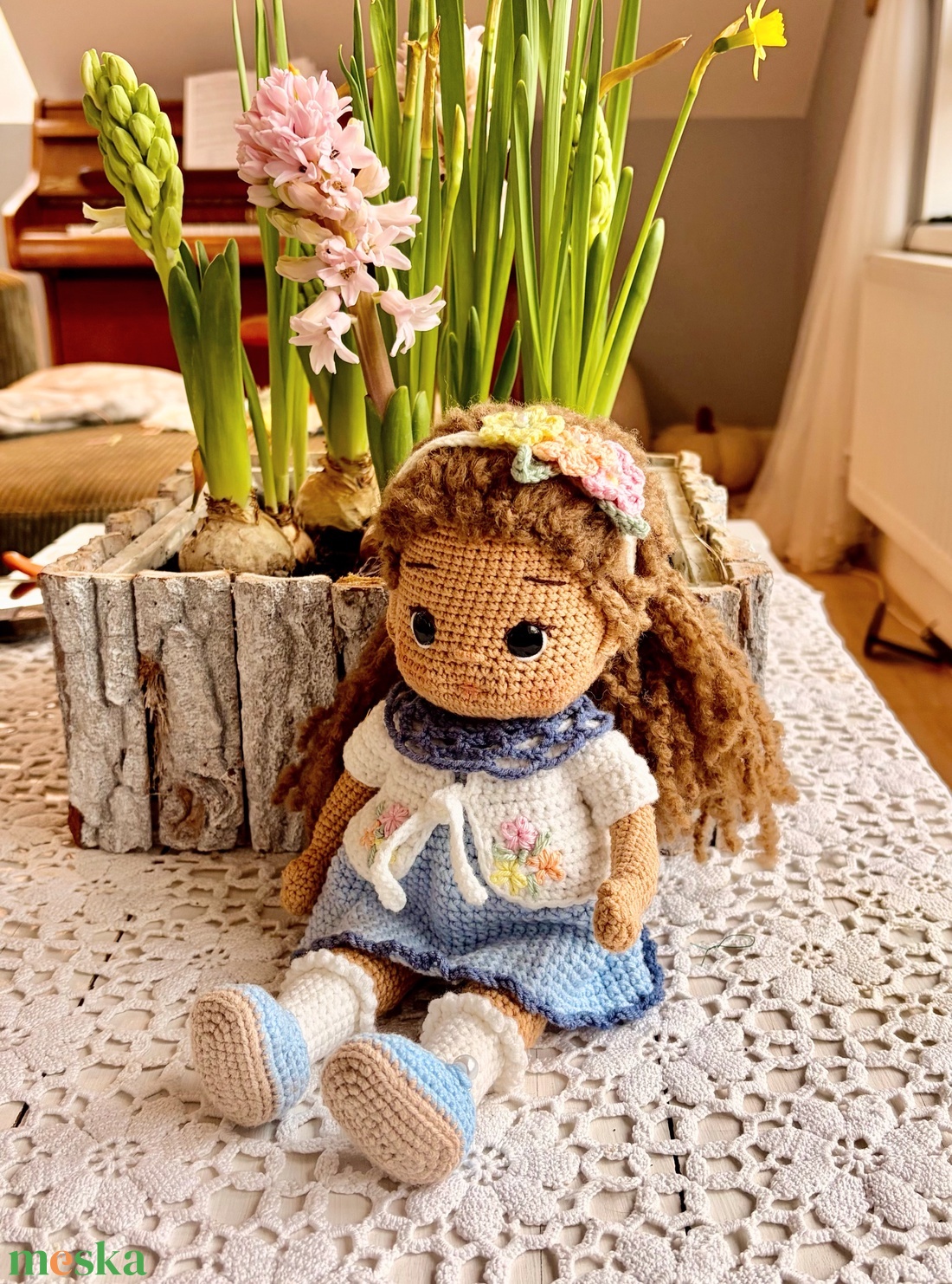 Amigurumi Helga baba - játék & sport - baba & babaház - öltöztethető baba - Meska.hu