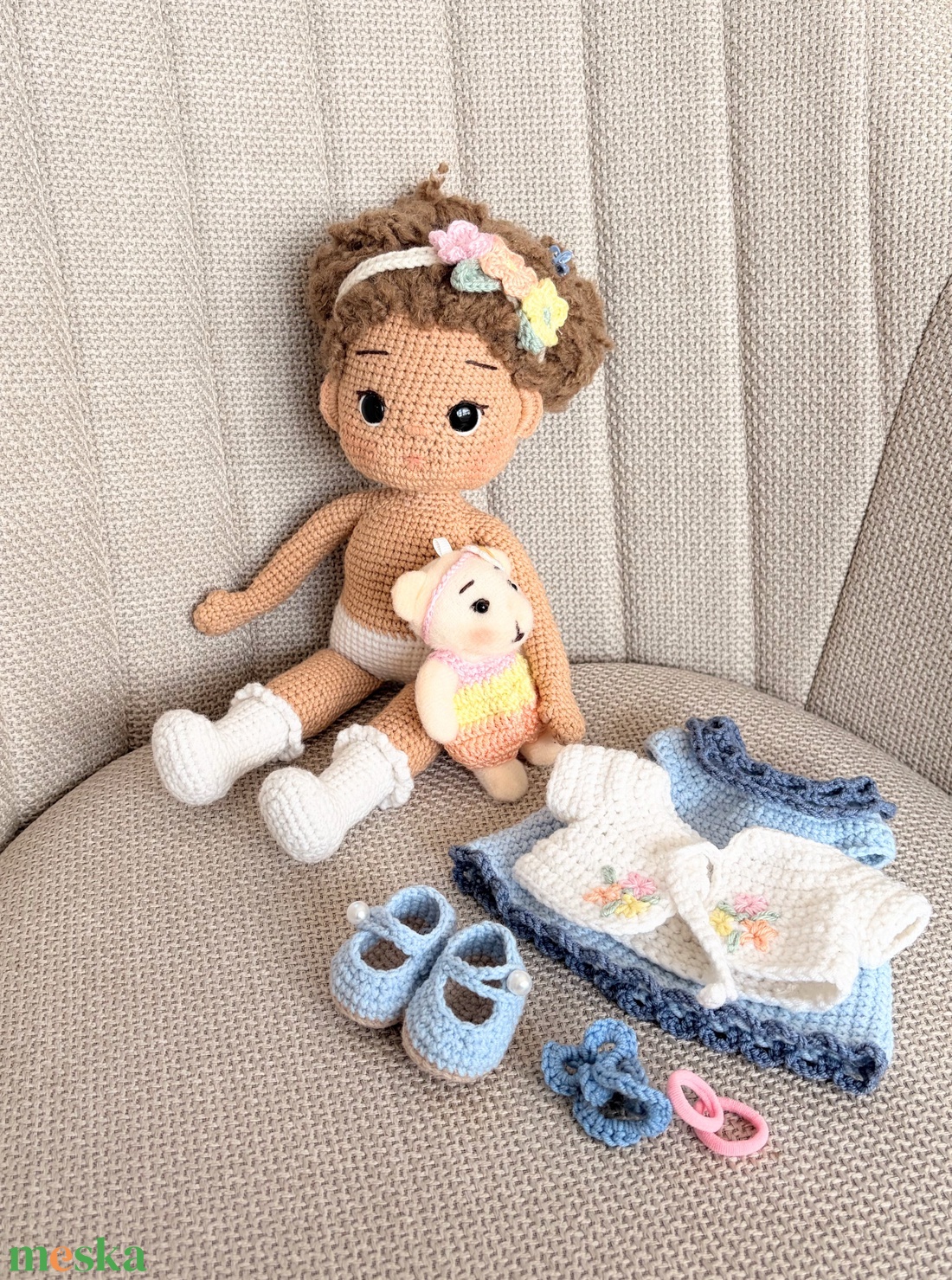 Amigurumi Helga baba - játék & sport - baba & babaház - öltöztethető baba - Meska.hu