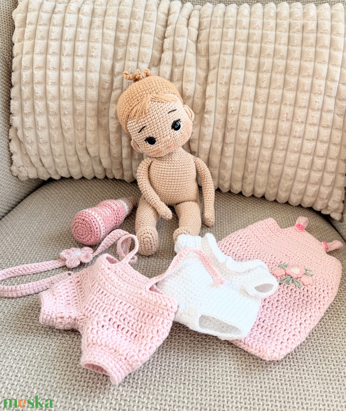Amigurumi Mira baba - játék & sport - baba & babaház - öltöztethető baba - Meska.hu