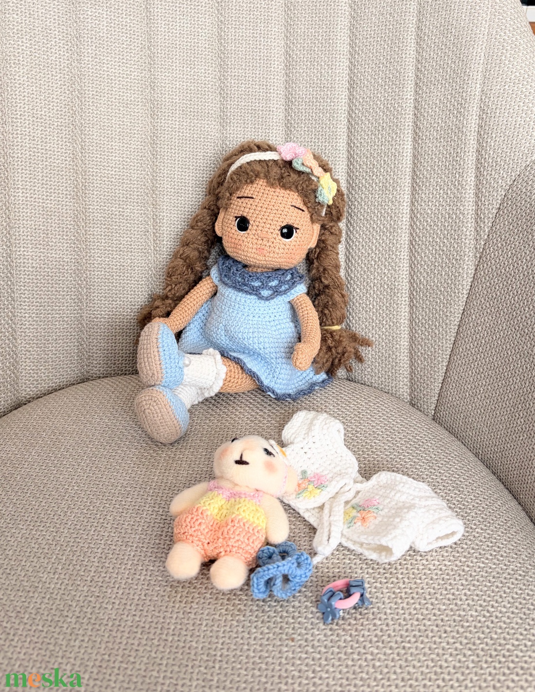 Amigurumi Helga baba - játék & sport - baba & babaház - öltöztethető baba - Meska.hu