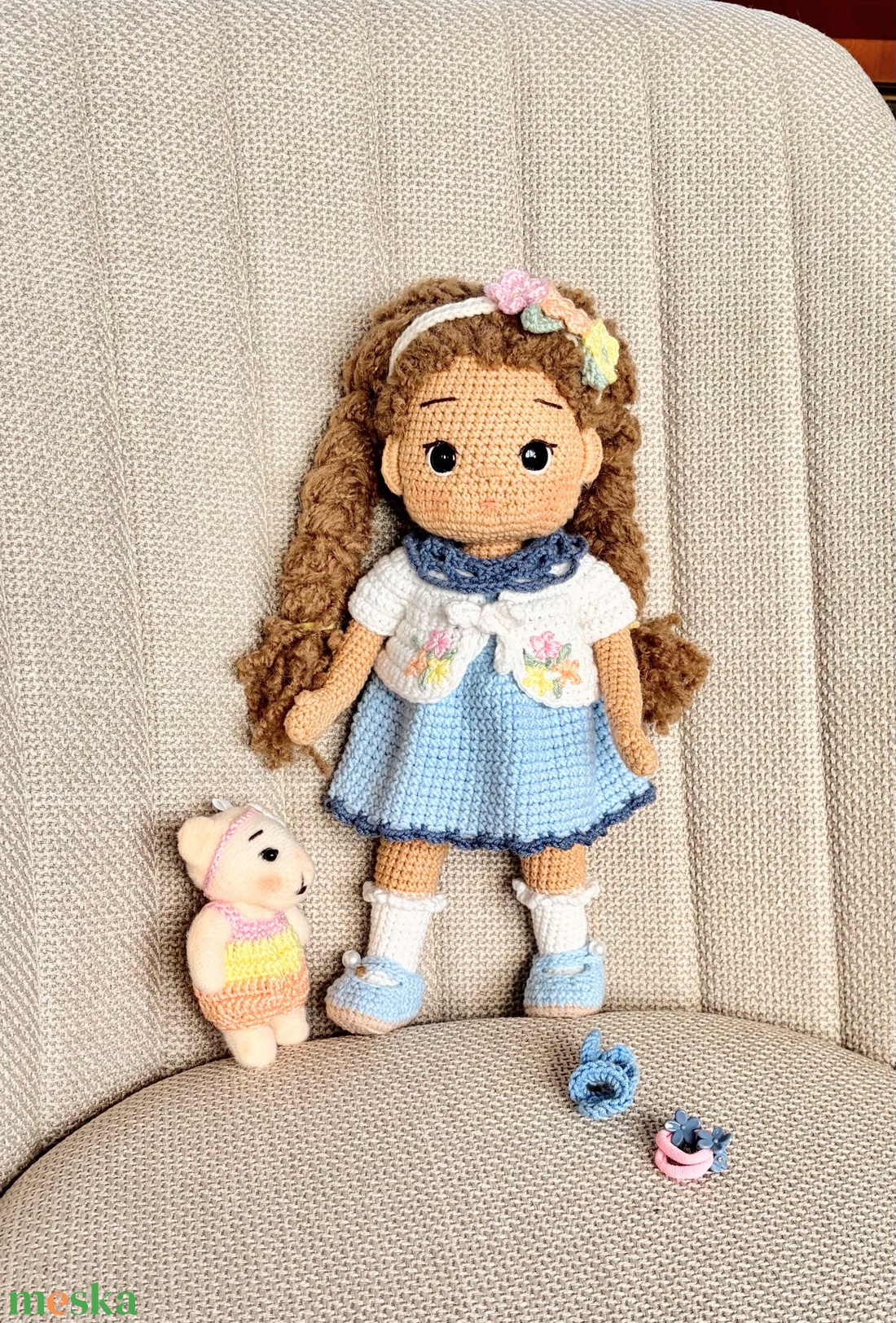 Amigurumi Helga baba - játék & sport - baba & babaház - öltöztethető baba - Meska.hu