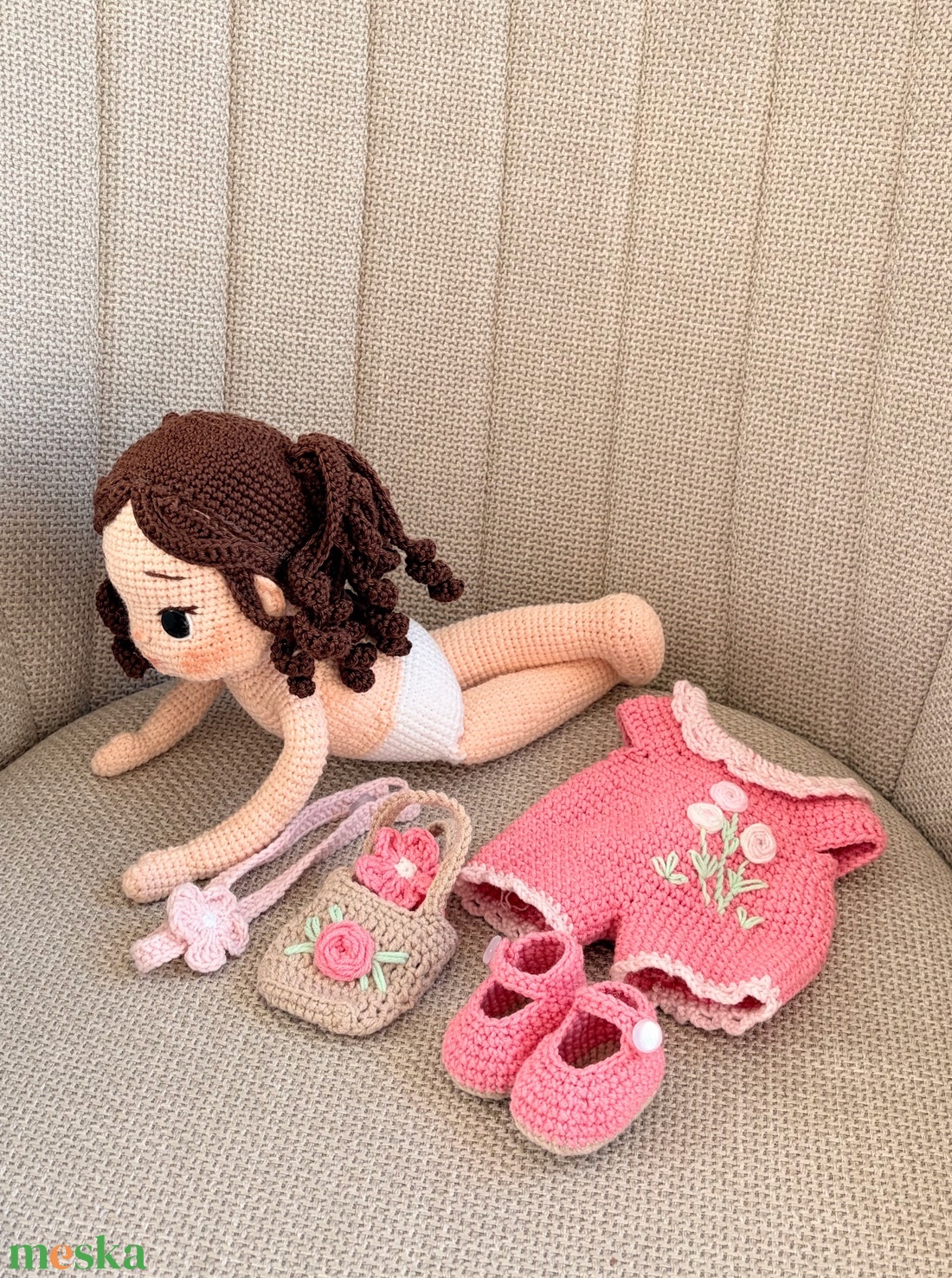 Amigurumi Lilla baba  - játék & sport - baba & babaház - öltöztethető baba - Meska.hu