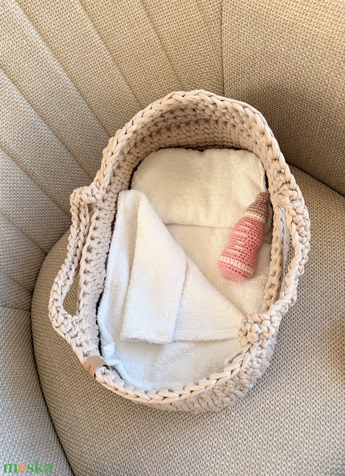 Horgolt mózeskosár - baba - mama - baba ágynemű - babafészek - Meska.hu