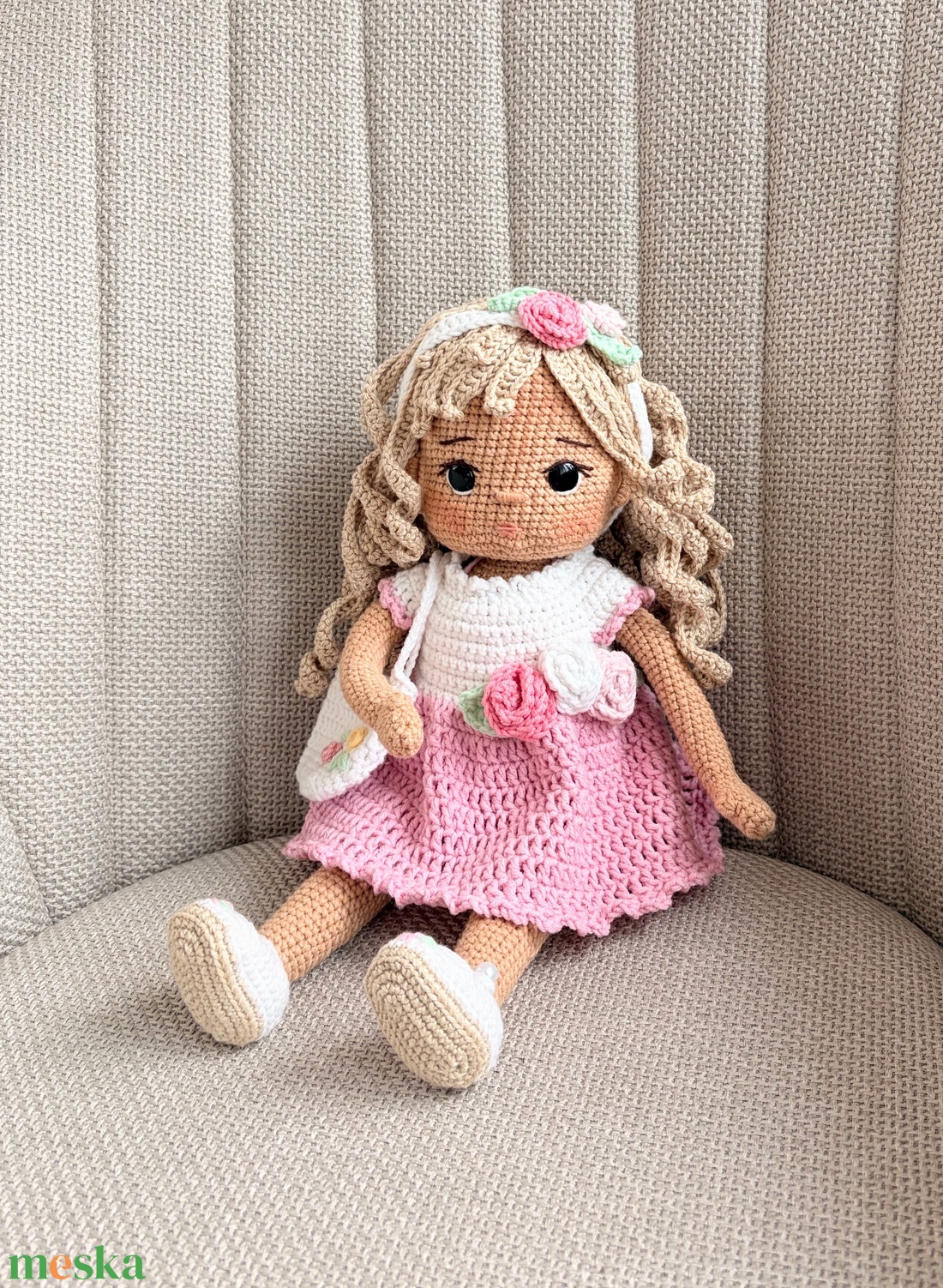 Amigurumi Leni baba - játék & sport - baba & babaház - öltöztethető baba - Meska.hu