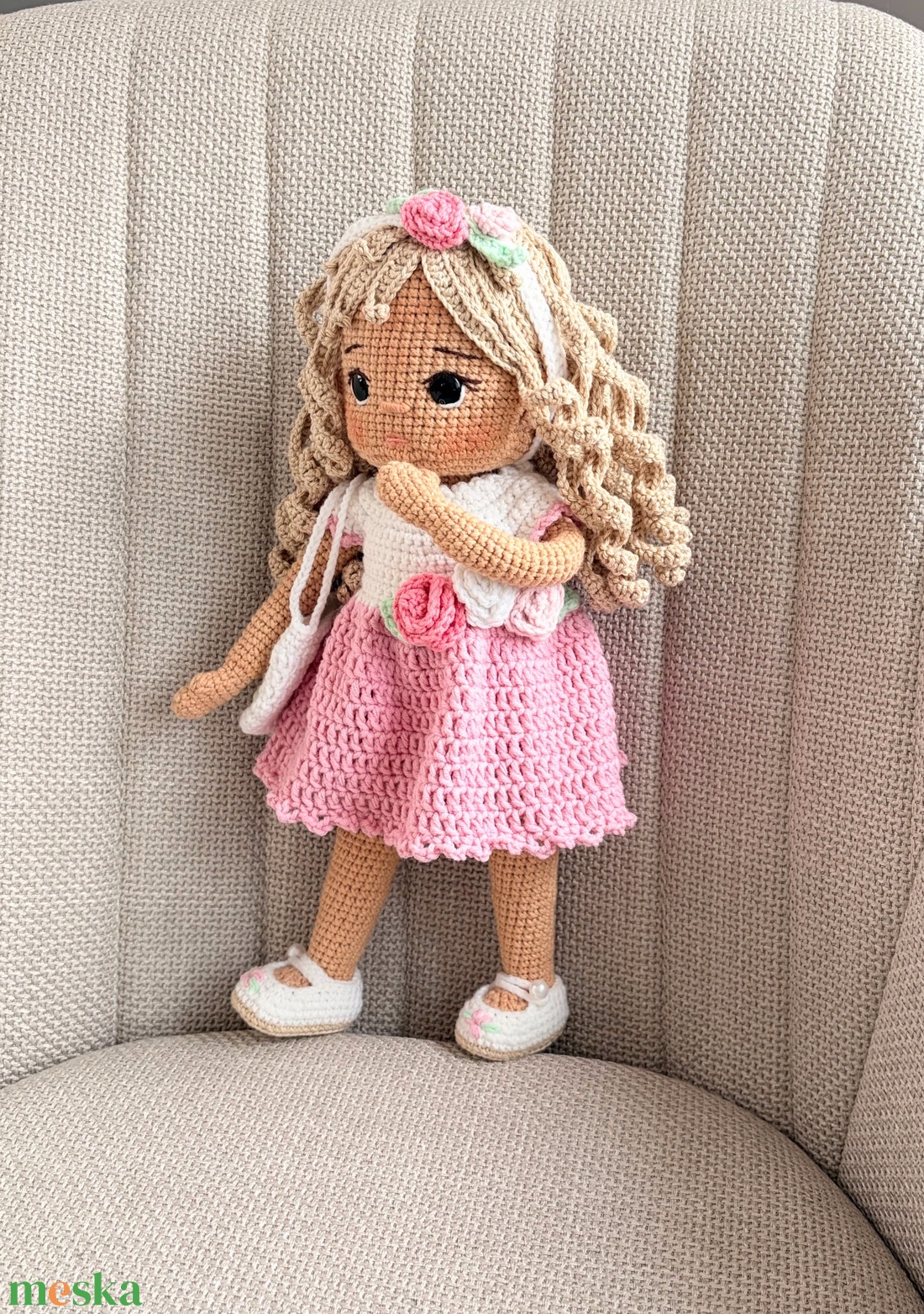 Amigurumi Leni baba - játék & sport - baba & babaház - öltöztethető baba - Meska.hu