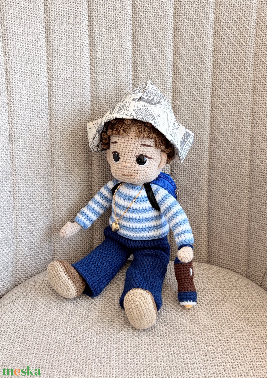 Amigurumi Pillanat Kapitány - játék & sport - baba & babaház - öltöztethető baba - Meska.hu