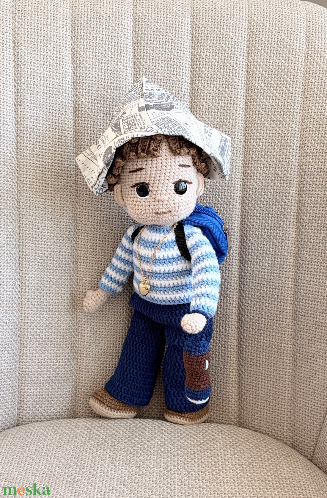 Amigurumi Pillanat Kapitány - játék & sport - baba & babaház - öltöztethető baba - Meska.hu