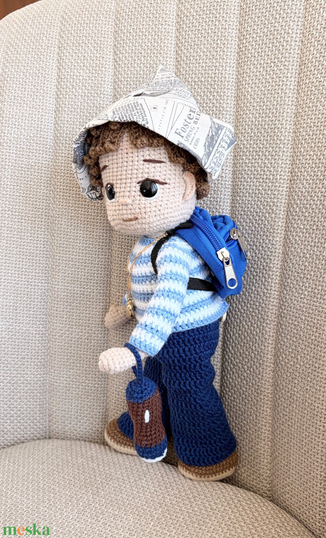 Amigurumi Pillanat Kapitány - játék & sport - baba & babaház - öltöztethető baba - Meska.hu
