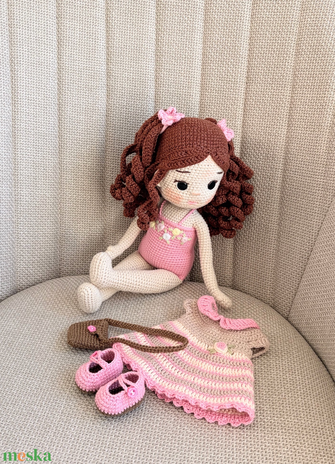 Amigurumi Kata baba - játék & sport - baba & babaház - öltöztethető baba - Meska.hu