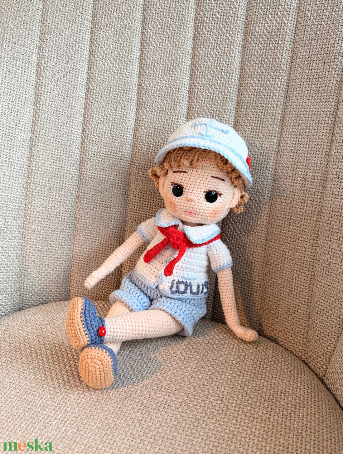 Amigurumi Louis baba - játék & sport - baba & babaház - öltöztethető baba - Meska.hu