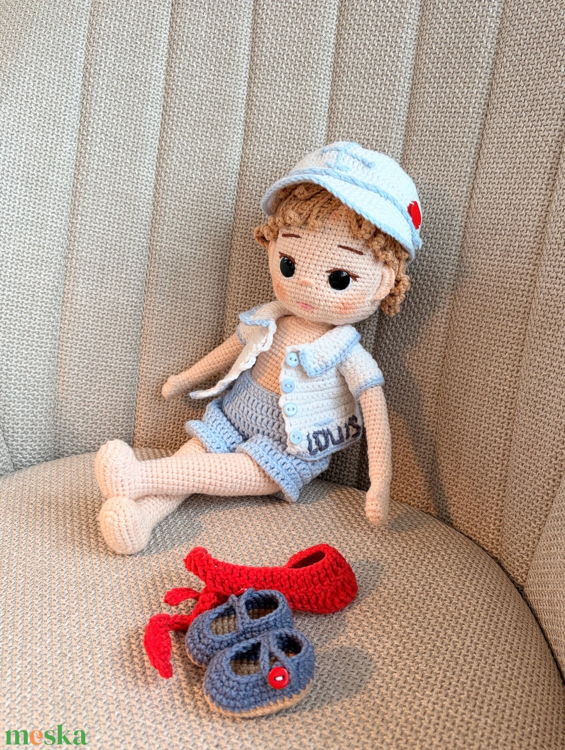 Amigurumi Louis baba - játék & sport - baba & babaház - öltöztethető baba - Meska.hu