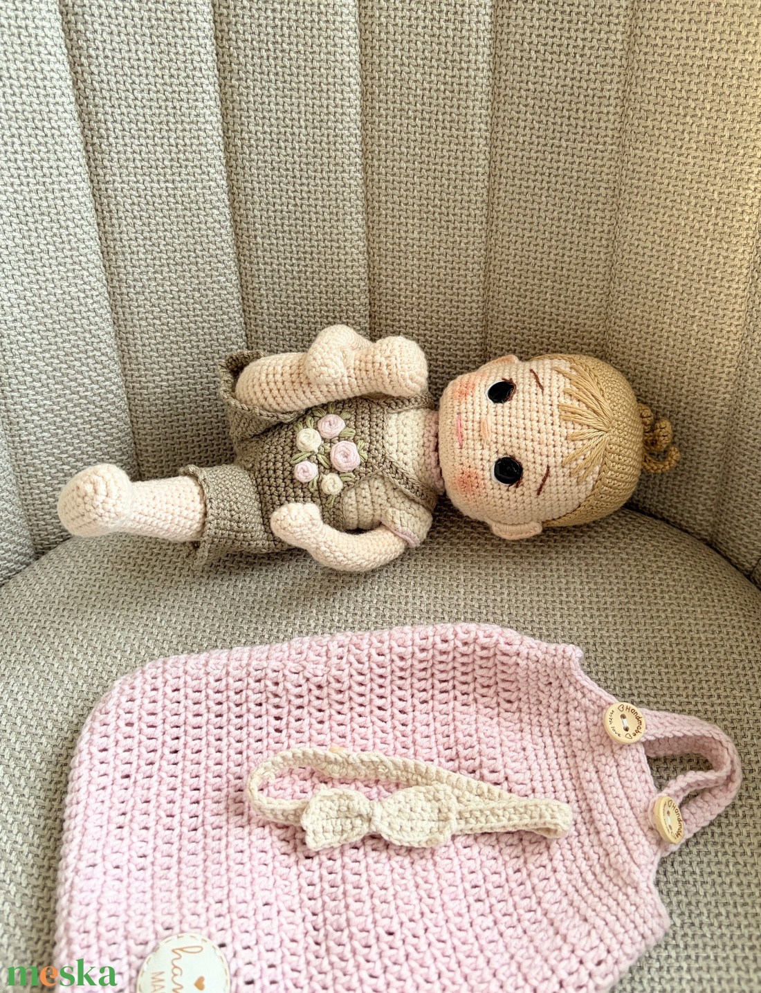 Amigurumi Bella baba - játék & sport - baba & babaház - öltöztethető baba - Meska.hu