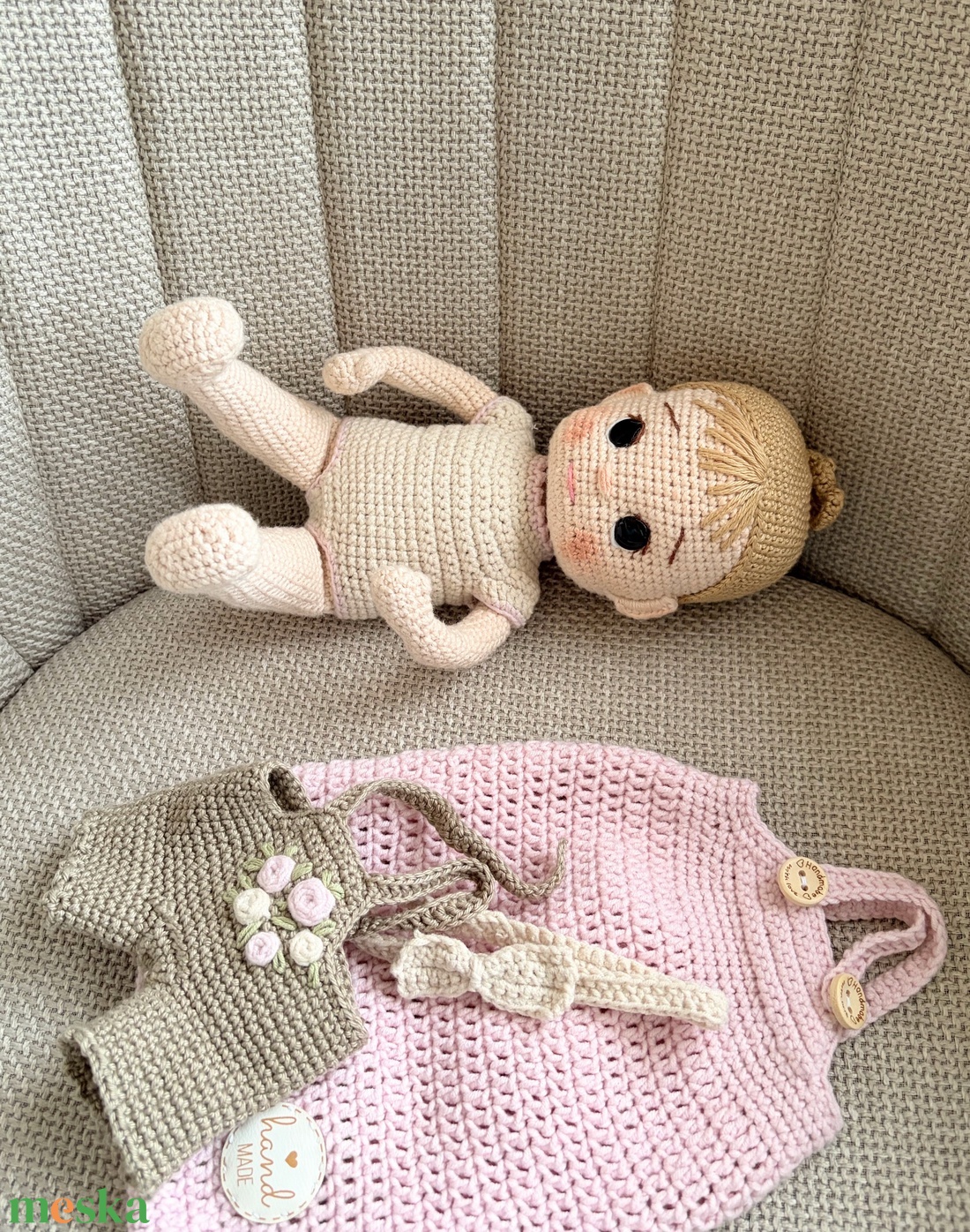 Amigurumi Bella baba - játék & sport - baba & babaház - öltöztethető baba - Meska.hu