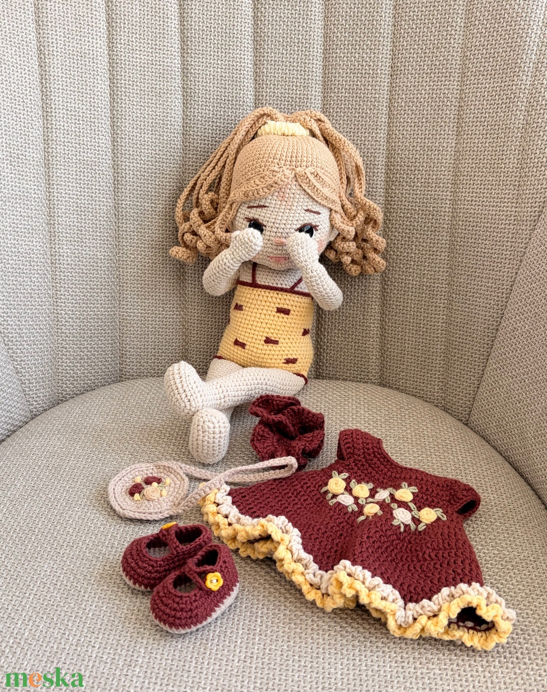 Amigurumi Lorena baba - játék & sport - baba & babaház - öltöztethető baba - Meska.hu