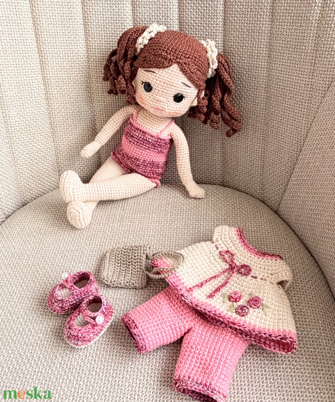 Amigurumi Melani baba - játék & sport - baba & babaház - öltöztethető baba - Meska.hu