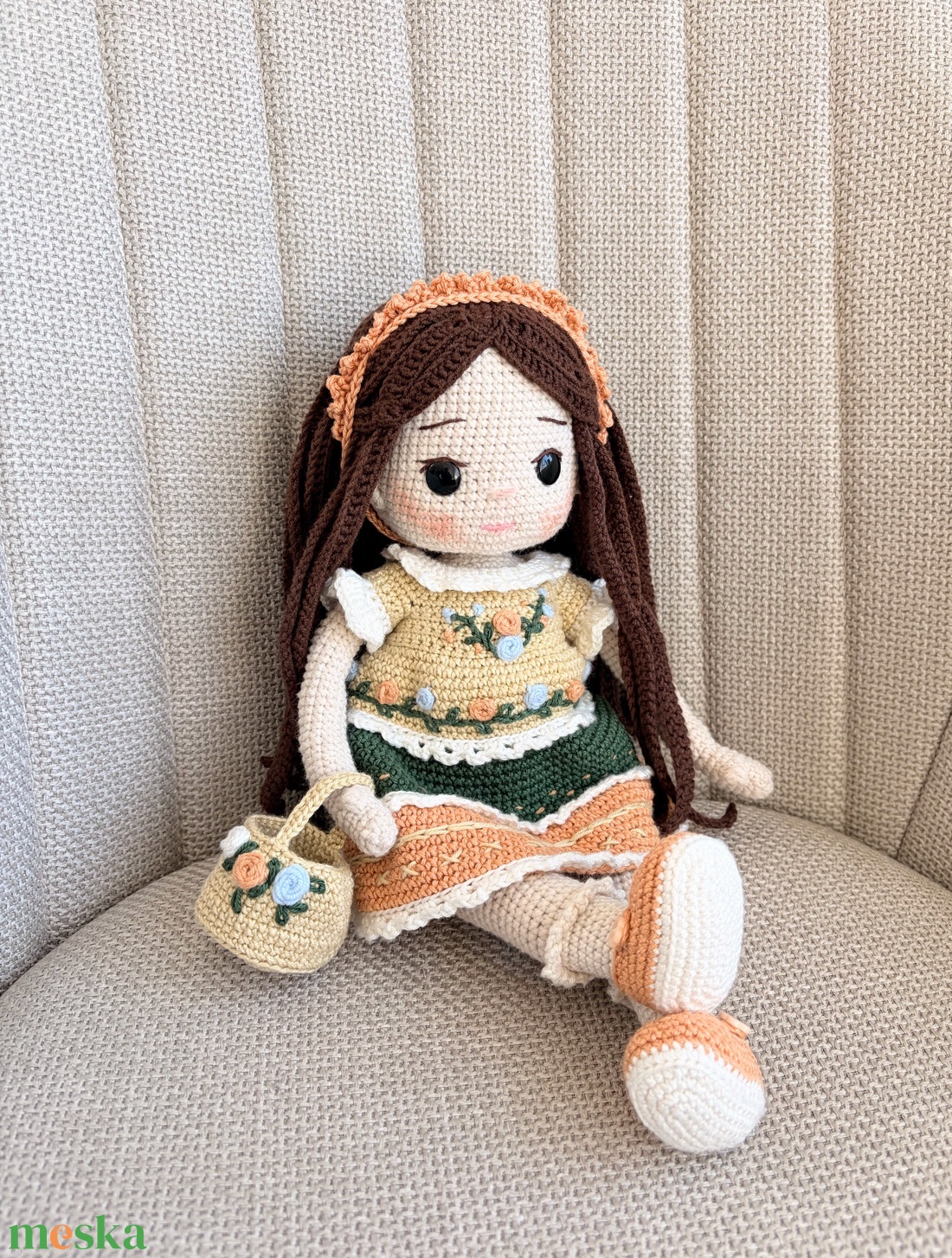 Amigurumi Lenka baba - játék & sport - baba & babaház - öltöztethető baba - Meska.hu