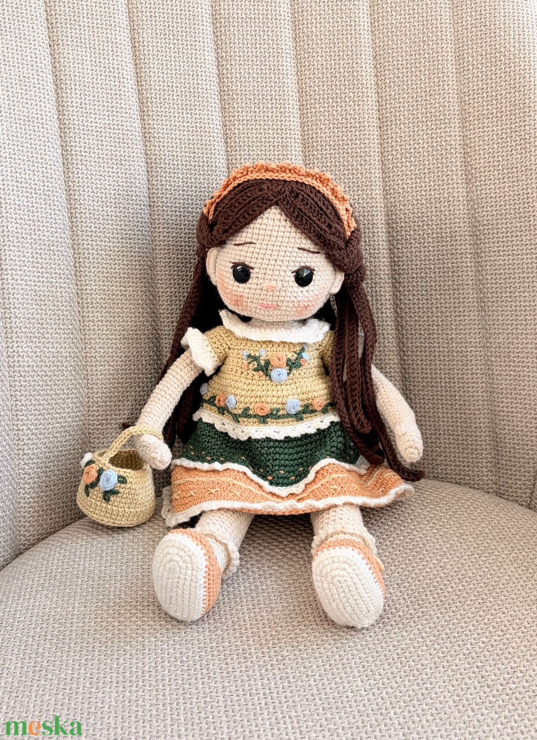 Amigurumi Lenka baba - játék & sport - baba & babaház - öltöztethető baba - Meska.hu