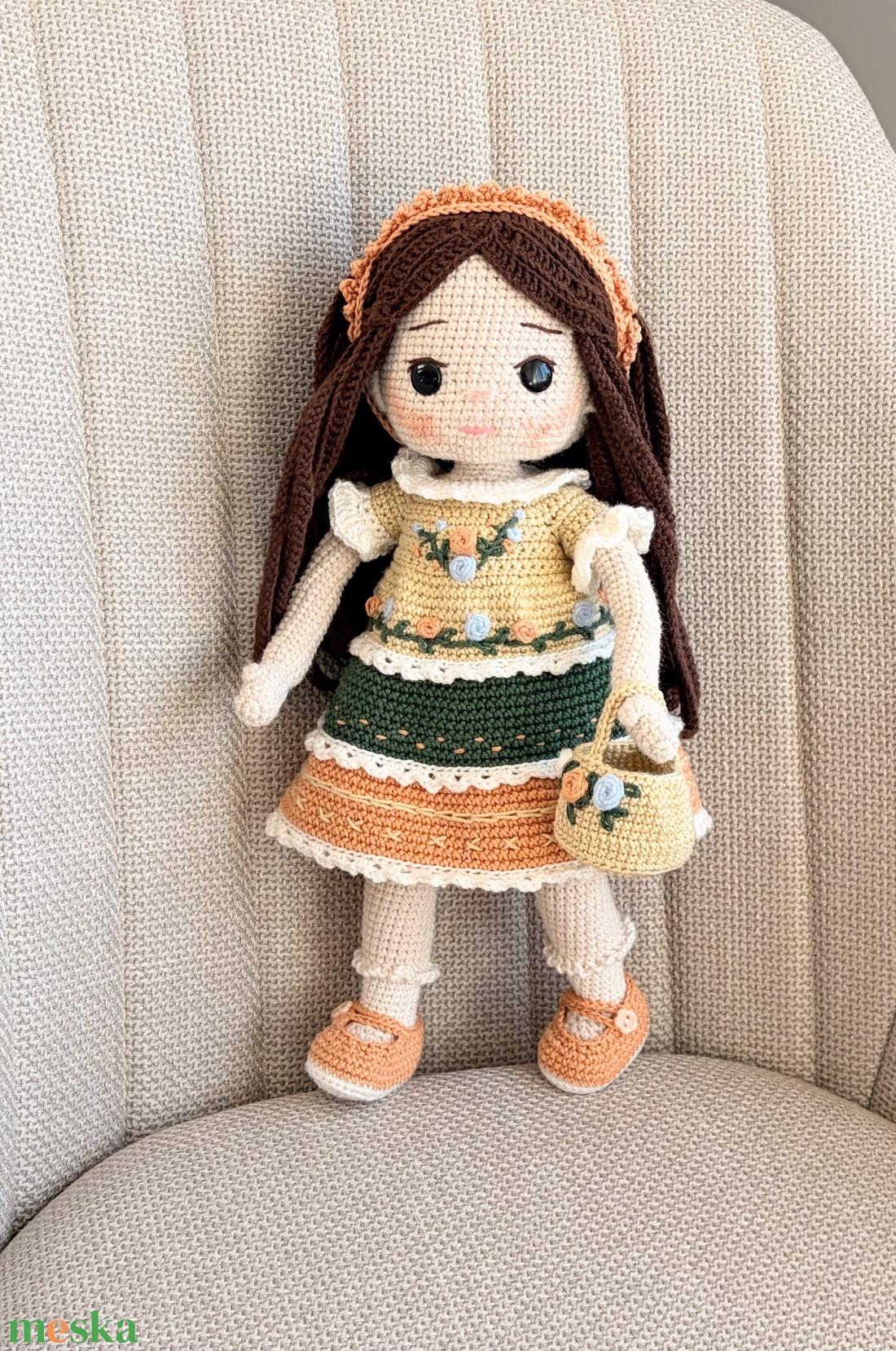 Amigurumi Lenka baba - játék & sport - baba & babaház - öltöztethető baba - Meska.hu
