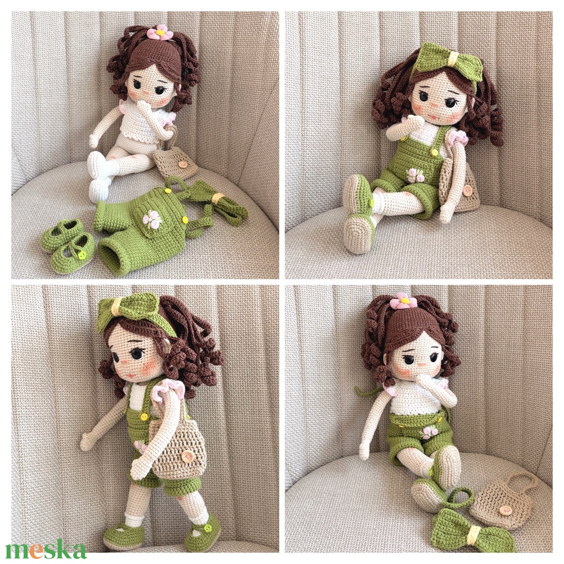Amigurumi Elvira baba - játék & sport - baba & babaház - öltöztethető baba - Meska.hu
