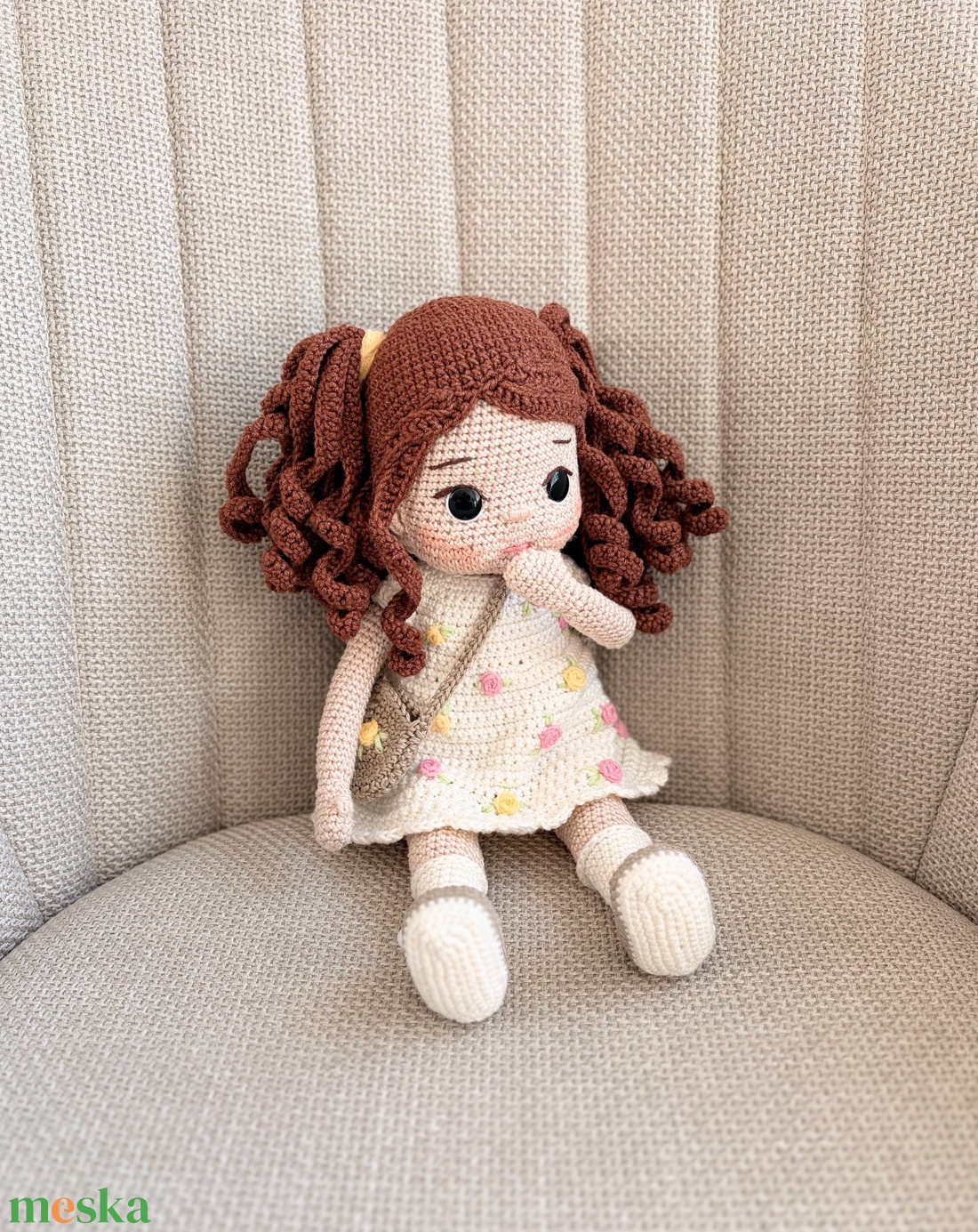 Amigurumi Rozi baba - játék & sport - baba & babaház - öltöztethető baba - Meska.hu