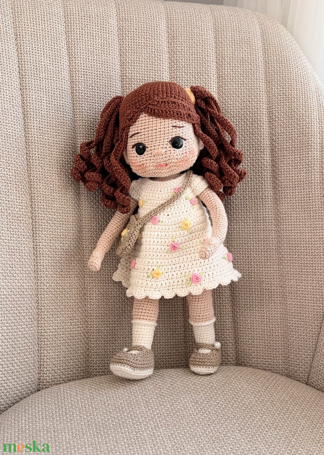 Amigurumi Rozi baba - játék & sport - baba & babaház - öltöztethető baba - Meska.hu