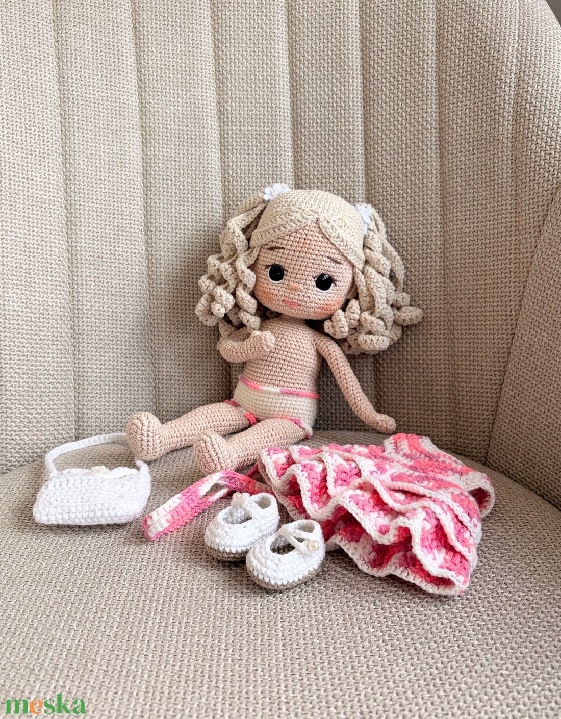 Amigurumi Helga baba - játék & sport - baba & babaház - öltöztethető baba - Meska.hu