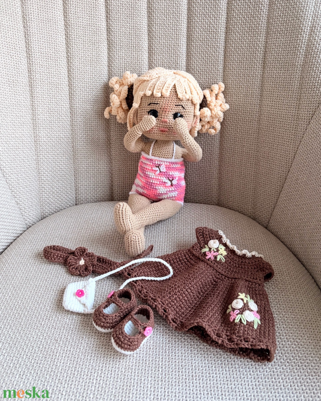 Amigurumi Léna baba - játék & sport - baba & babaház - öltöztethető baba - Meska.hu
