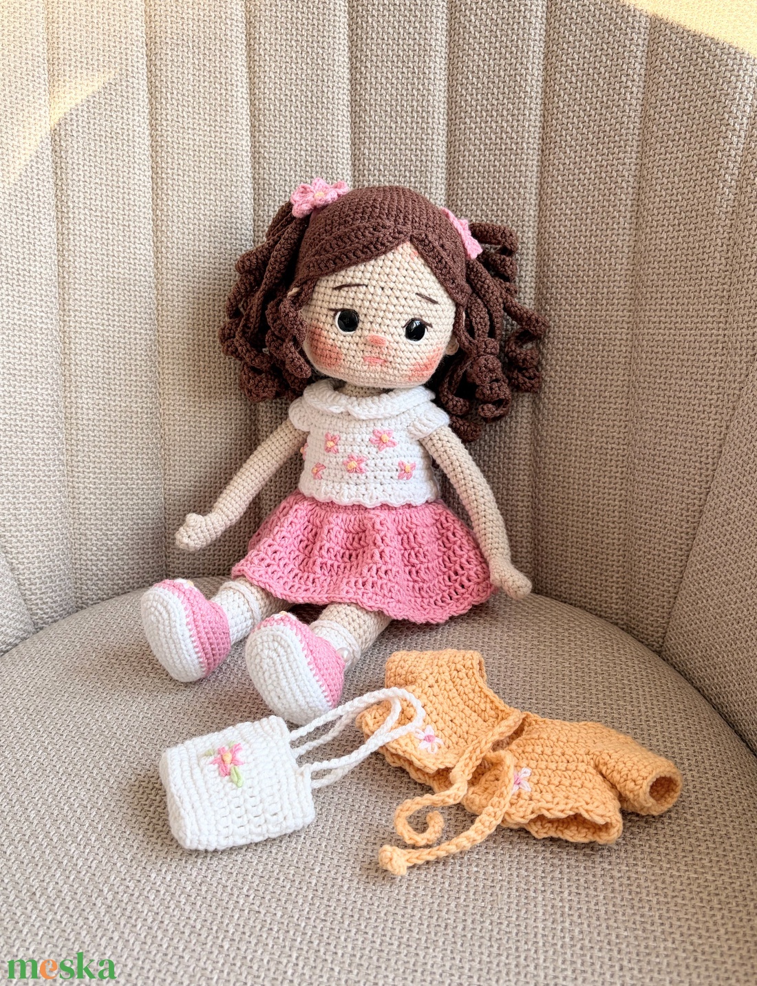 Amigurumi Karina baba - játék & sport - baba & babaház - öltöztethető baba - Meska.hu