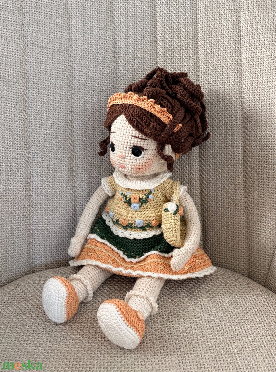 Amigurumi Lenka baba - játék & sport - baba & babaház - öltöztethető baba - Meska.hu