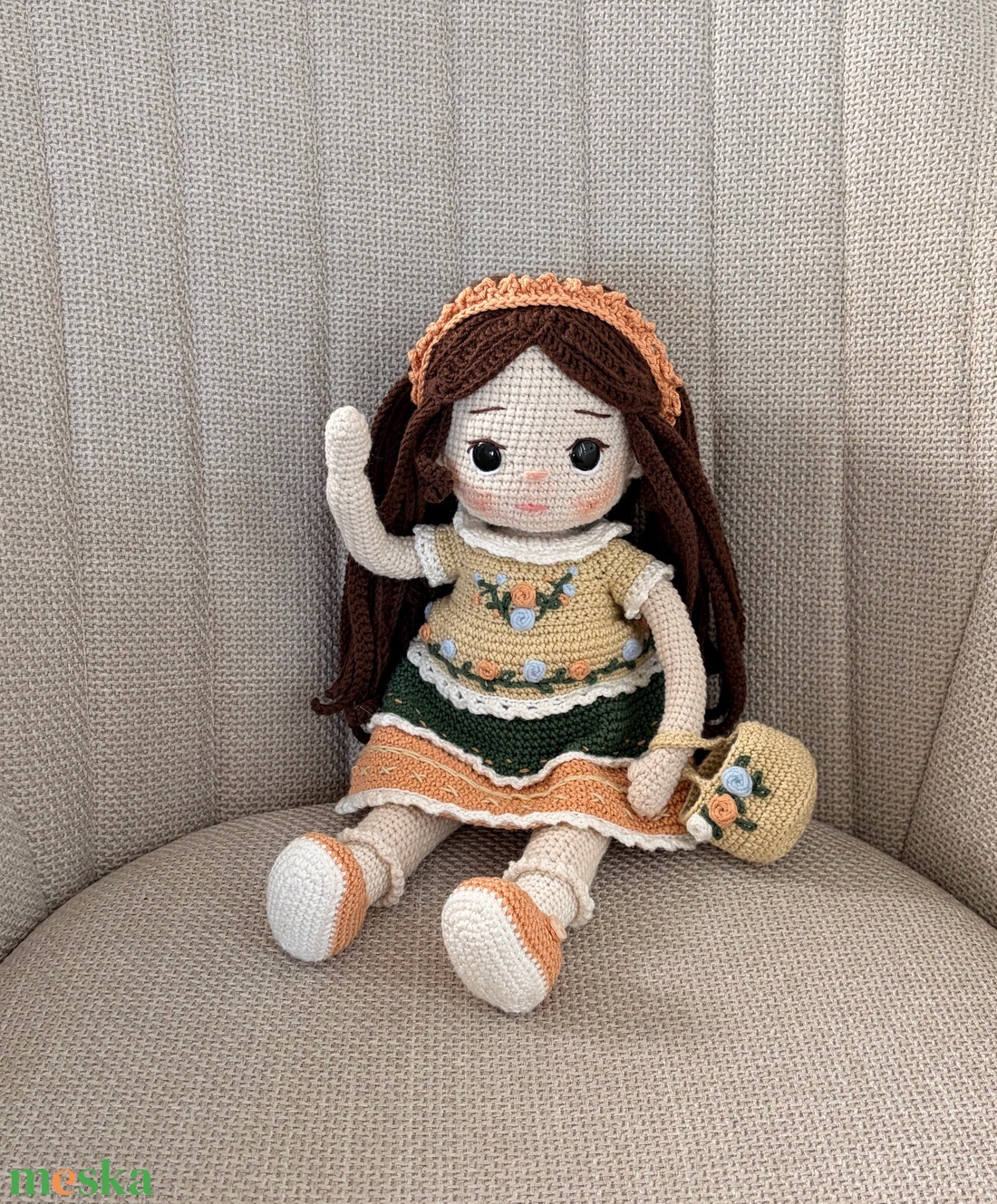 Amigurumi Lenka baba - játék & sport - baba & babaház - öltöztethető baba - Meska.hu