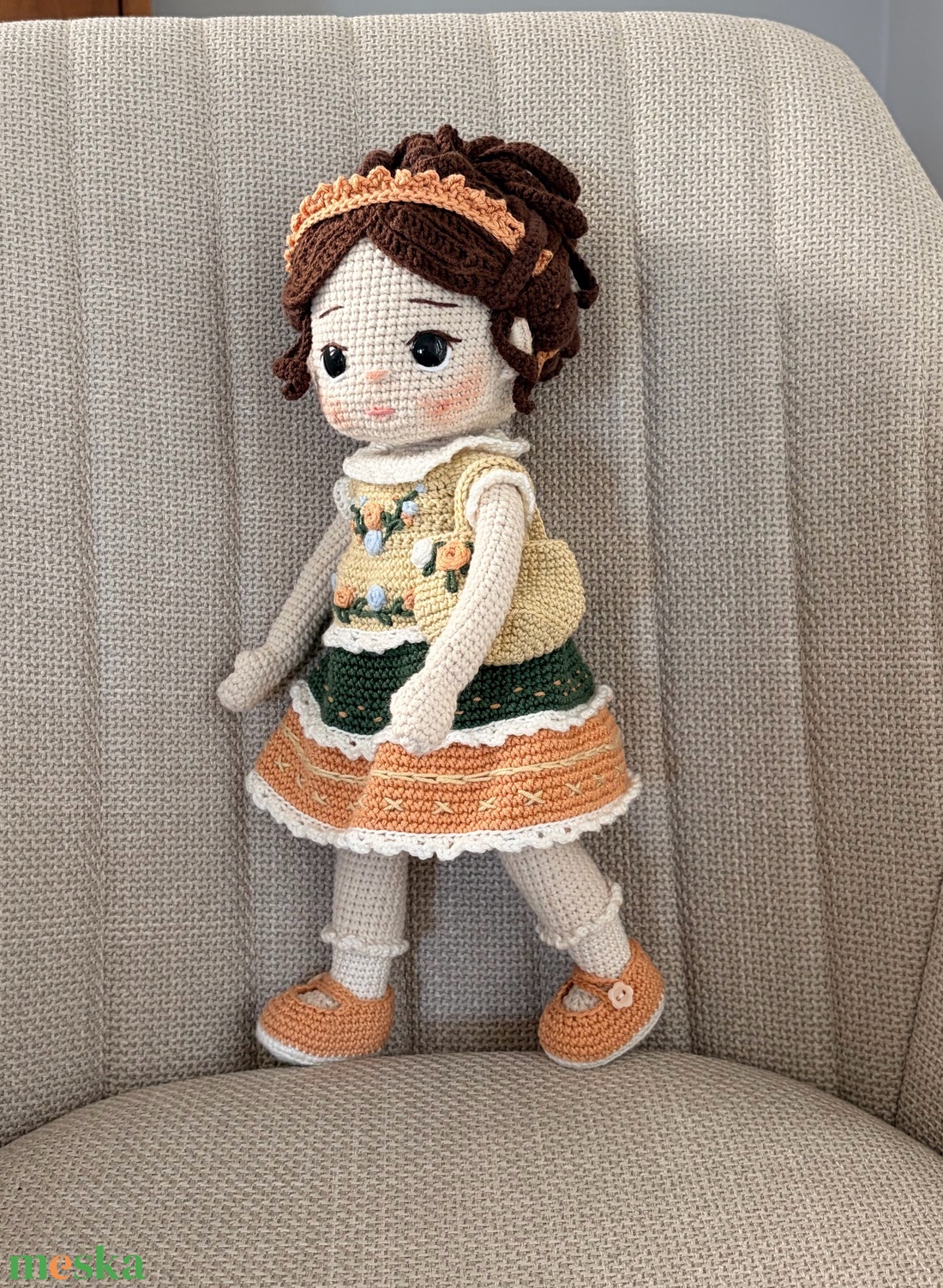 Amigurumi Lenka baba - játék & sport - baba & babaház - öltöztethető baba - Meska.hu