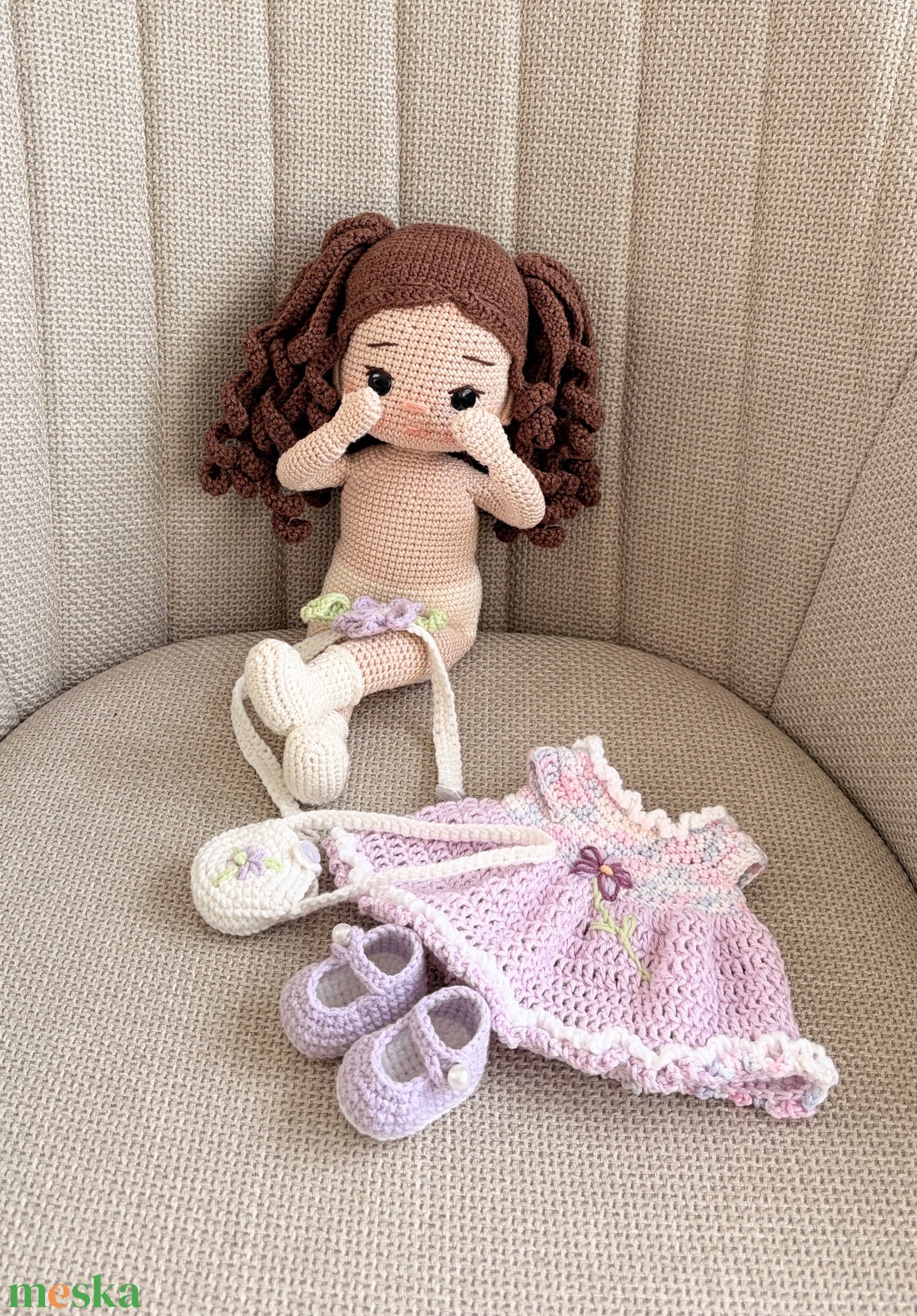 Amigurumi Adél baba - játék & sport - baba & babaház - öltöztethető baba - Meska.hu