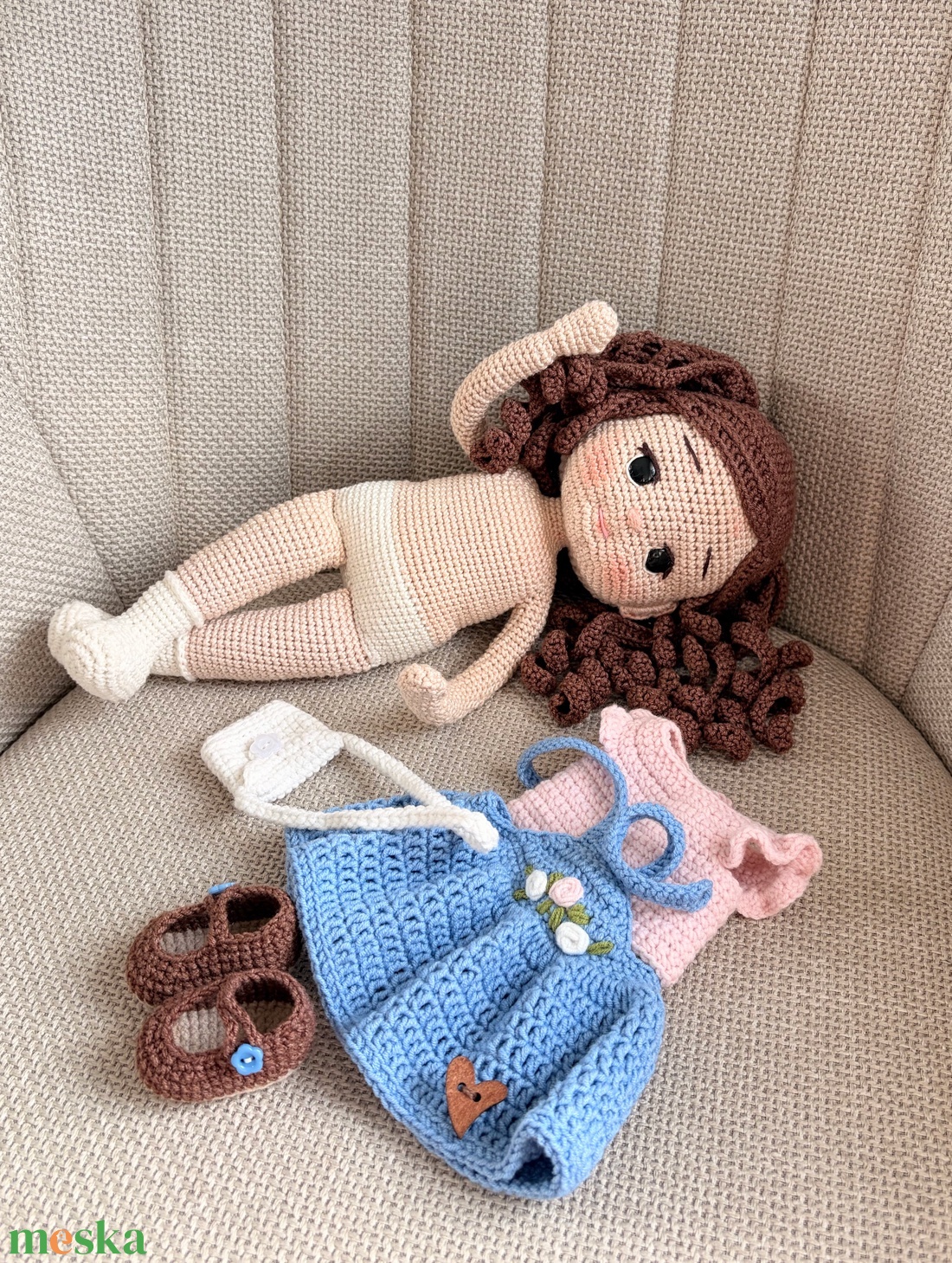 Amigurumi Anita baba - játék & sport - baba & babaház - öltöztethető baba - Meska.hu