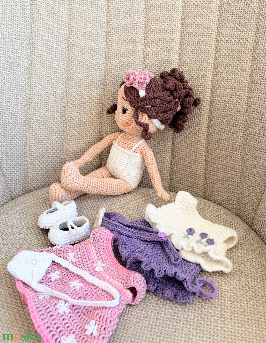Amigurumi Leona baba - játék & sport - baba & babaház - öltöztethető baba - Meska.hu