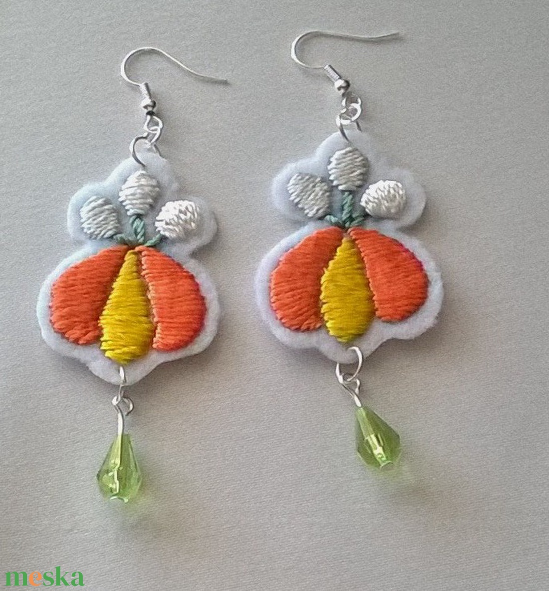 Matyó virágocska - ékszer - fülbevaló - lógó fülbevaló - Meska.hu