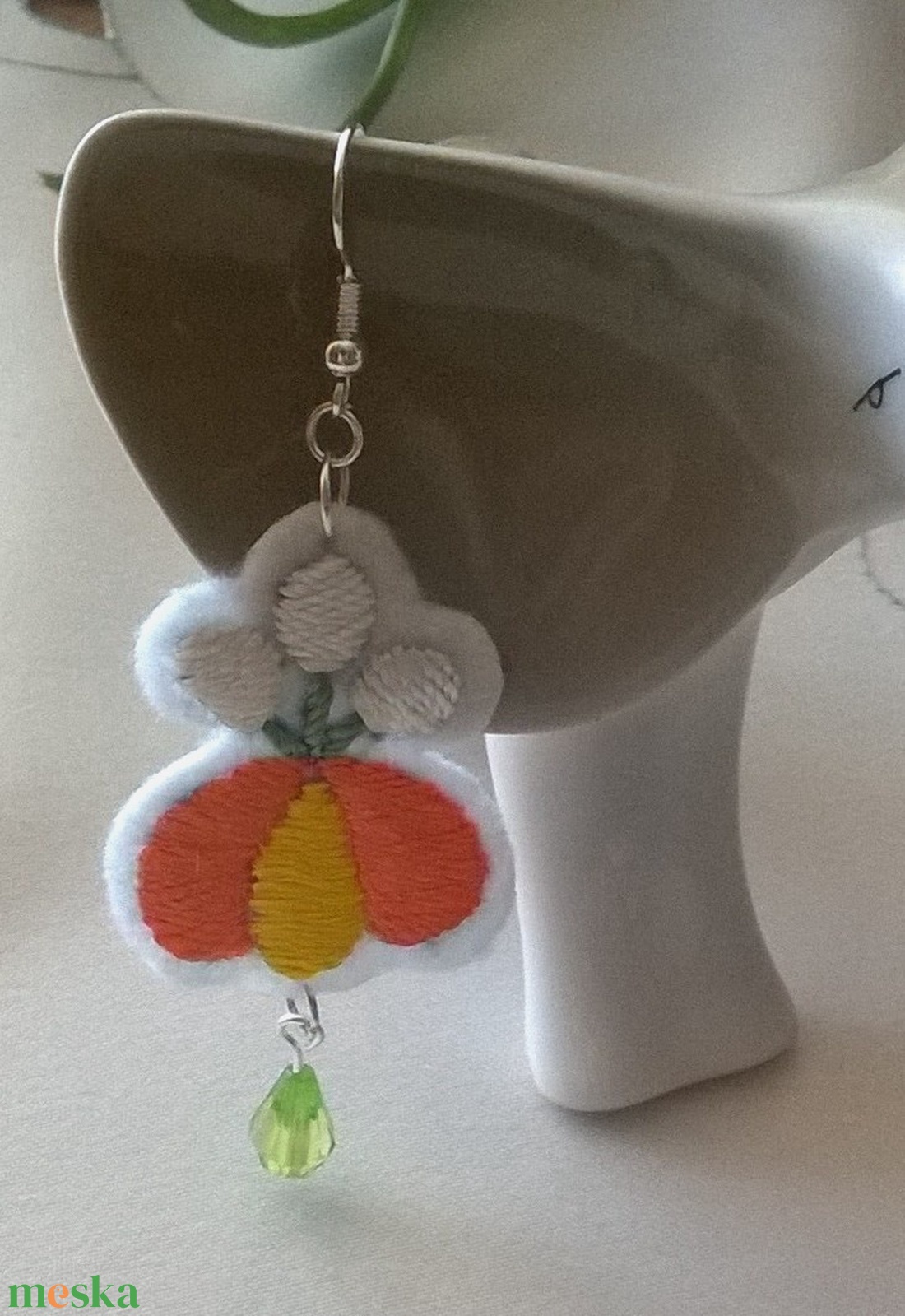 Matyó virágocska - ékszer - fülbevaló - lógó fülbevaló - Meska.hu