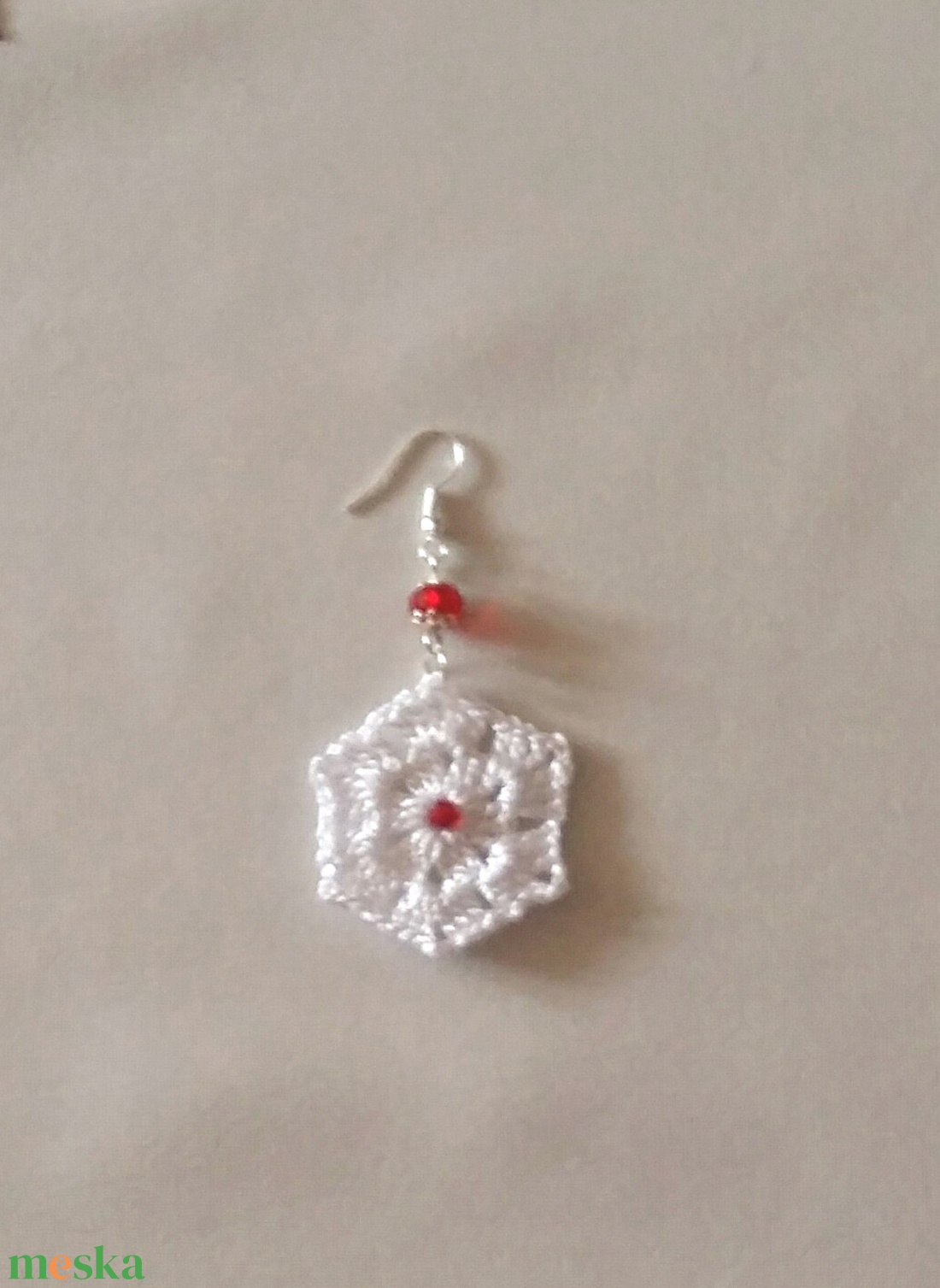 Horgolt fülbevaló - ékszer - fülbevaló - lógó fülbevaló - Meska.hu