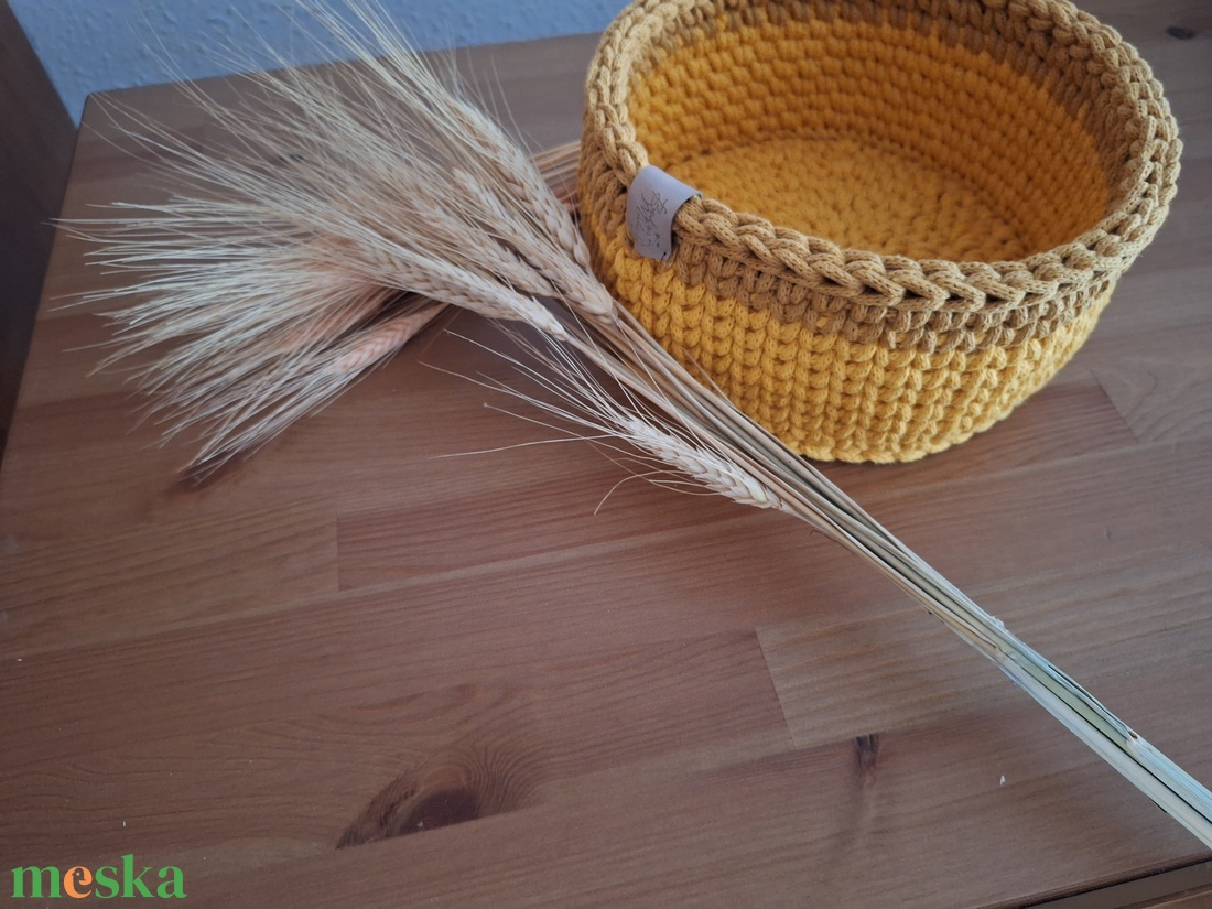Horgolt kosár - otthon & életmód - tárolás & rendszerezés - tárolókosár - Meska.hu