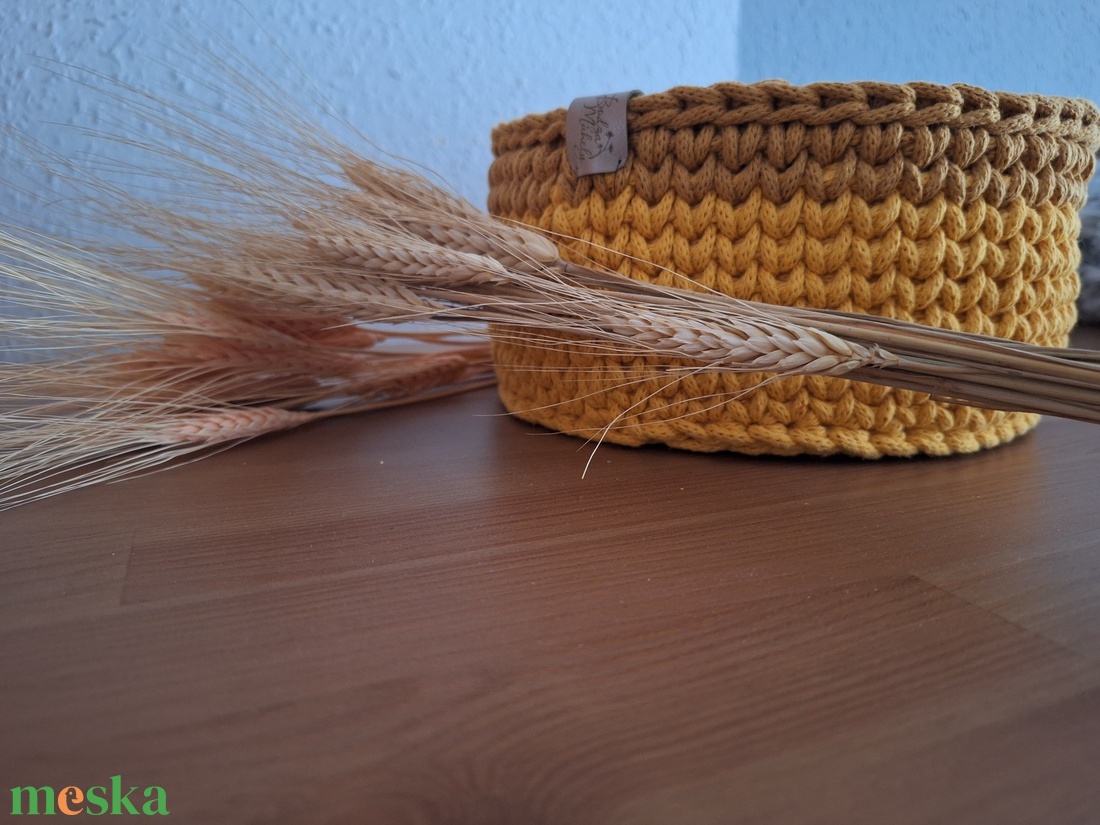 Horgolt kosár - otthon & életmód - tárolás & rendszerezés - tárolókosár - Meska.hu