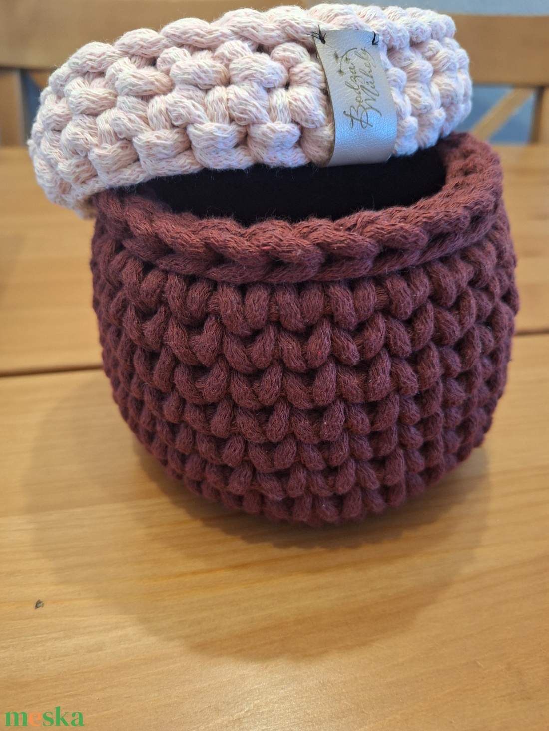 Horgolt tároló tetővel - otthon & életmód - tárolás & rendszerezés - tárolókosár - Meska.hu