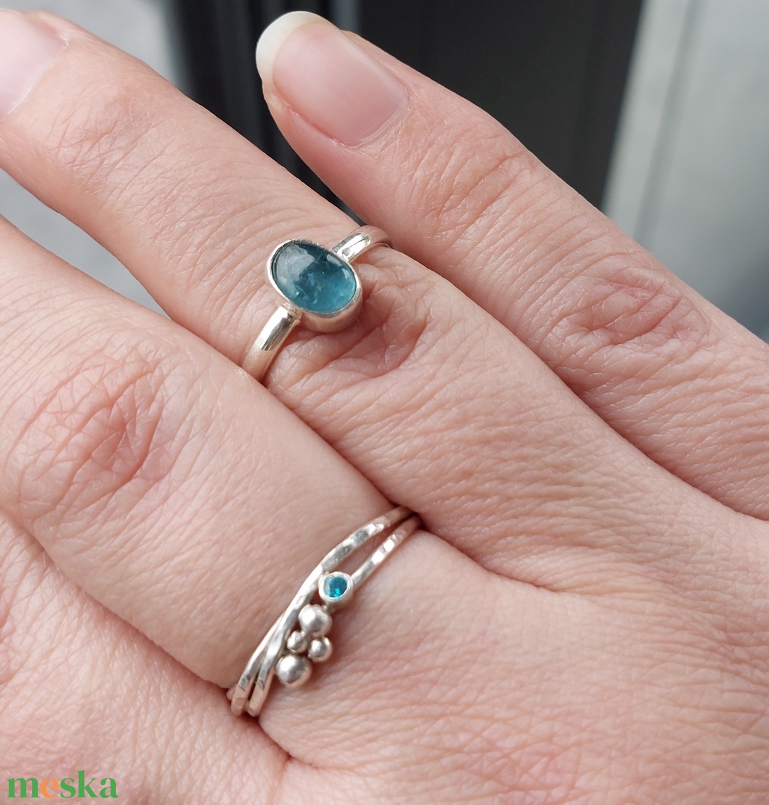 Kék ég - turmalin gyűrű ezüstből - ékszer - gyűrű - szoliter gyűrű - Meska.hu