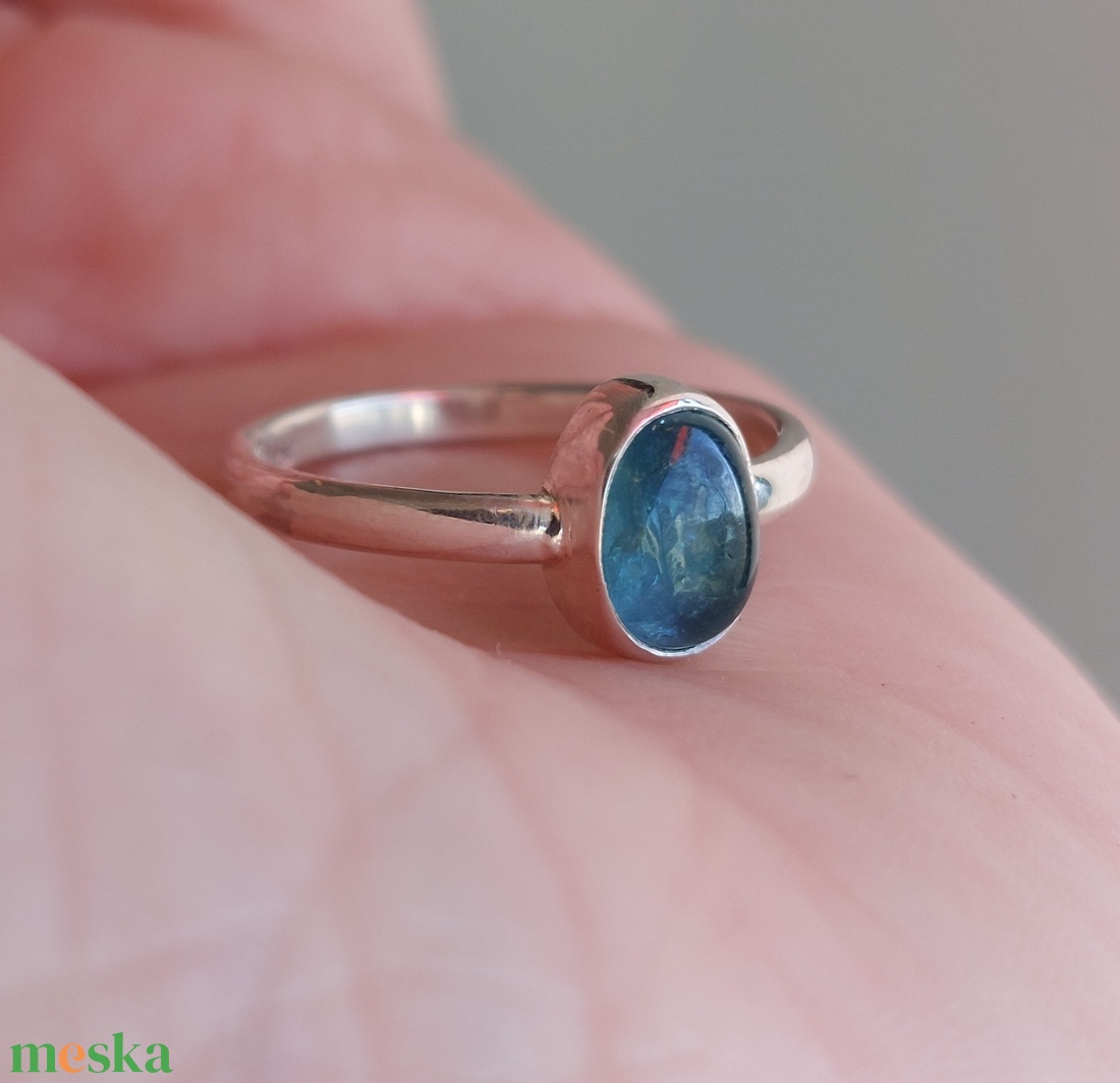 Kék ég - turmalin gyűrű ezüstből - ékszer - gyűrű - szoliter gyűrű - Meska.hu