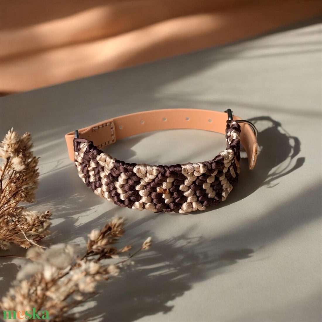 NUTTY CARAMEL nyakörv - otthon & életmód - kisállatoknak - kutyáknak - kutya nyakörv - Meska.hu