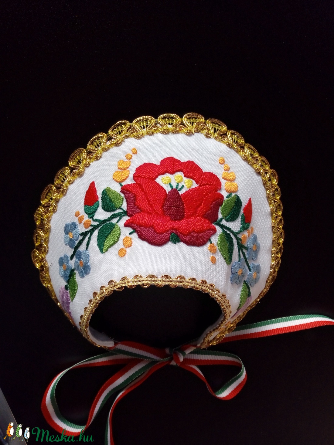 kalocsai  párta,  kézzel  hímzett - esküvő - hajdísz - fejkoszorú - Meska.hu