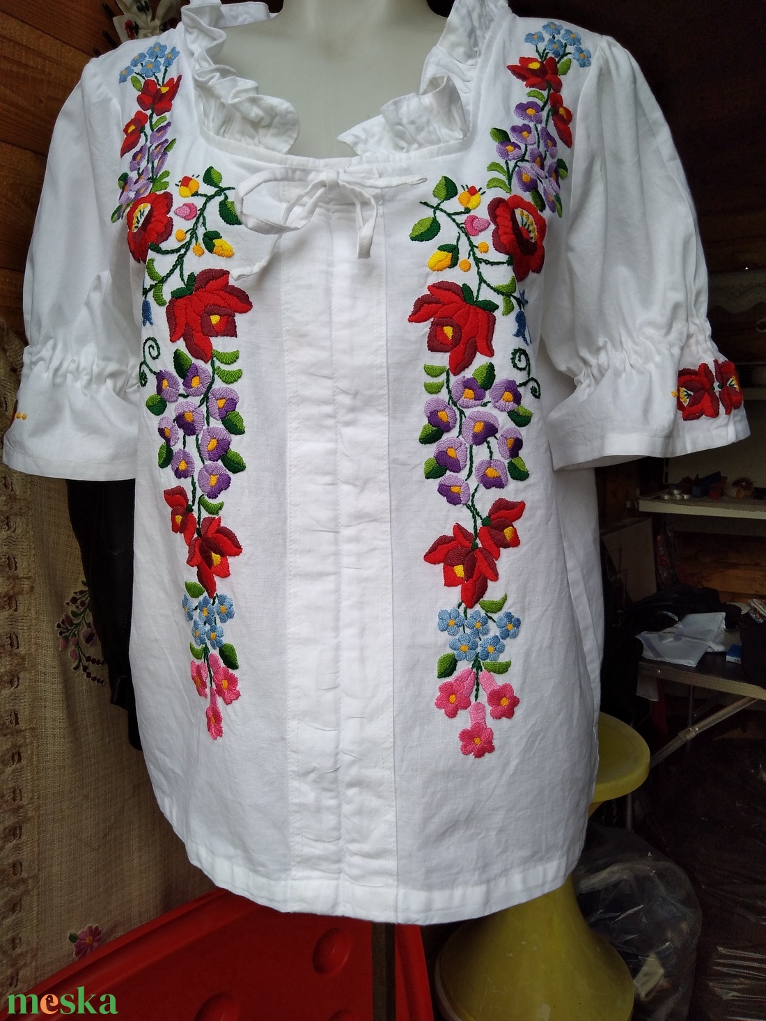 kézzel  hímzett  blúz - ruha & divat - női ruha - blúz - Meska.hu