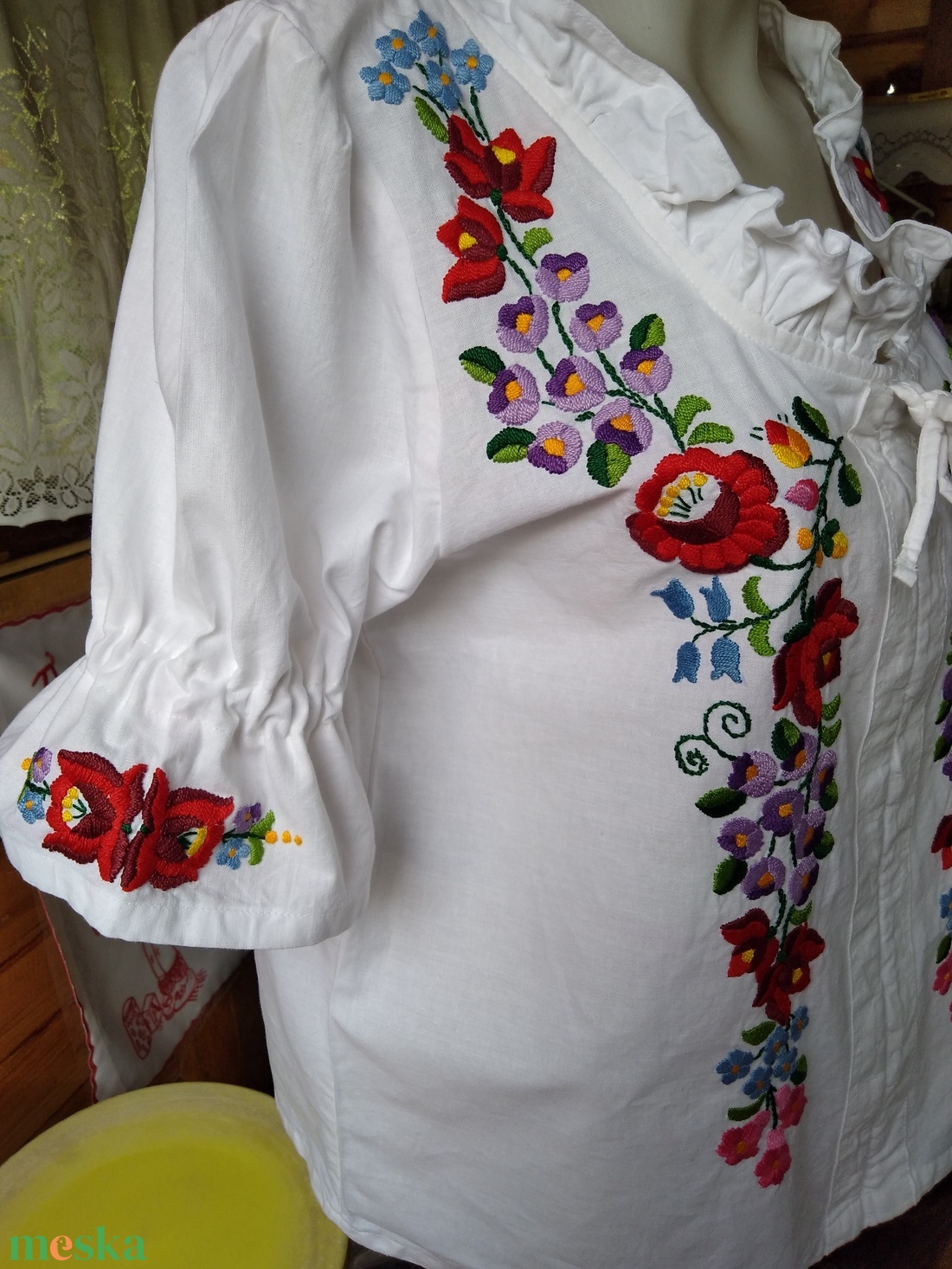 kézzel  hímzett  blúz - ruha & divat - női ruha - blúz - Meska.hu