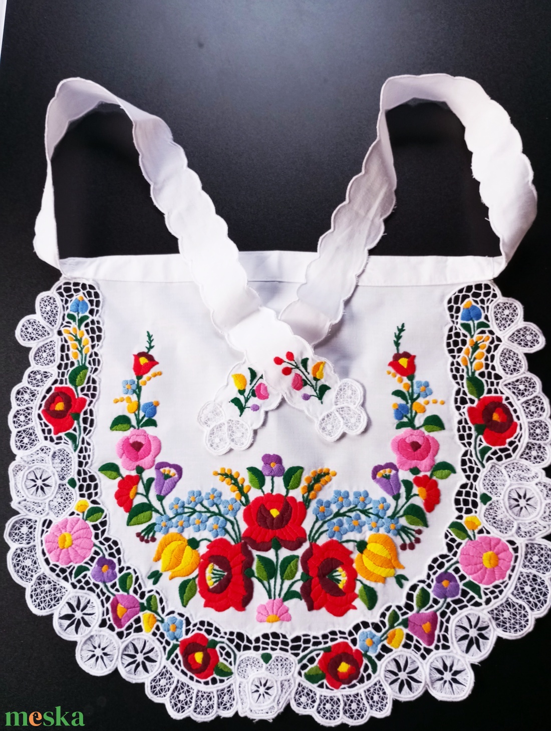 Himzett  kötény - otthon & életmód - konyhafelszerelés, tálalás - konyhai textil - kötény - Meska.hu