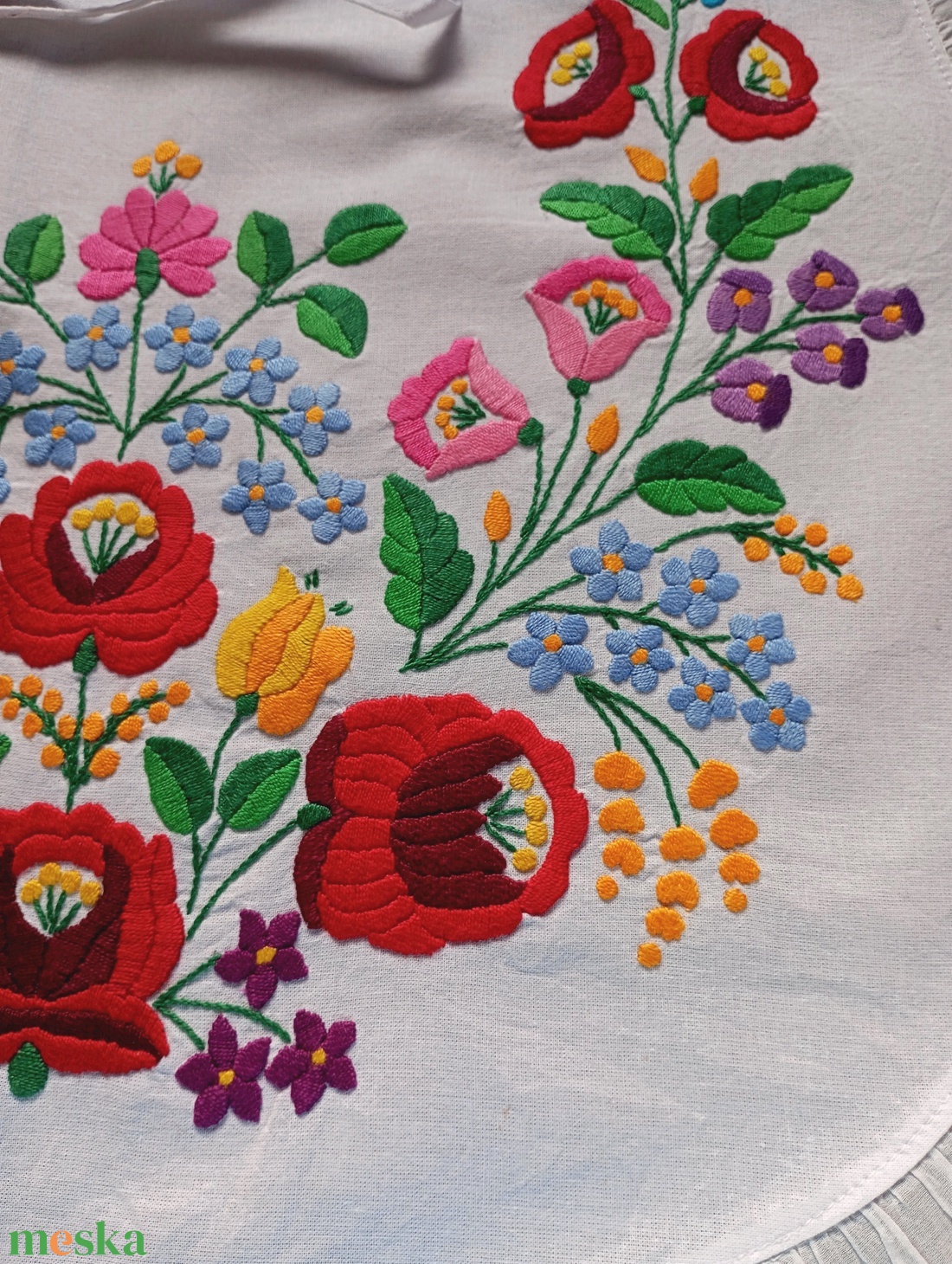 Kalocsai hímzett kötény - otthon & életmód - konyhafelszerelés, tálalás - konyhai textil - kötény - Meska.hu