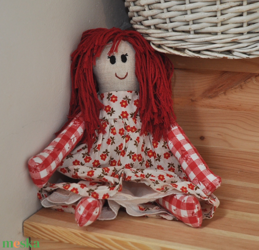 Dorottya - meggypiros hajjal + hajcsattal - játék & sport - baba & babaház - baba - Meska.hu