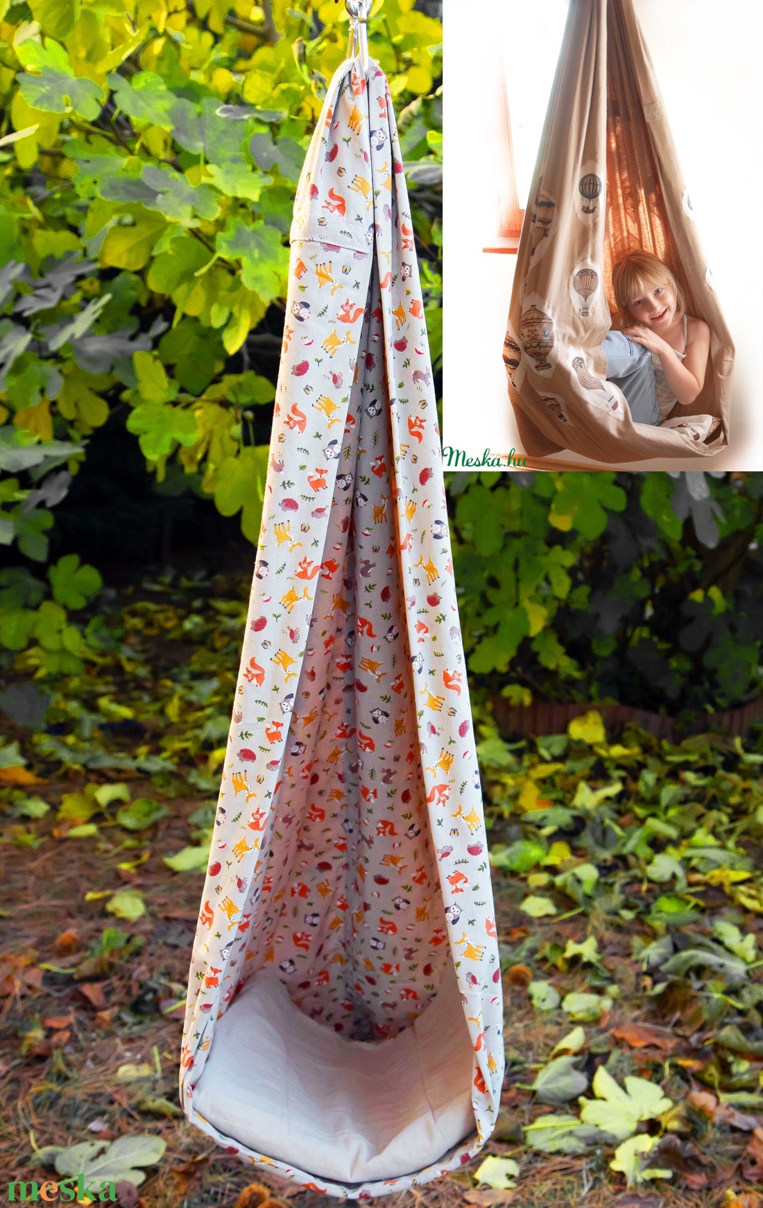 Hintakuckó erdei állatokkal - játék & sport - hinta & kerti játék - Meska.hu